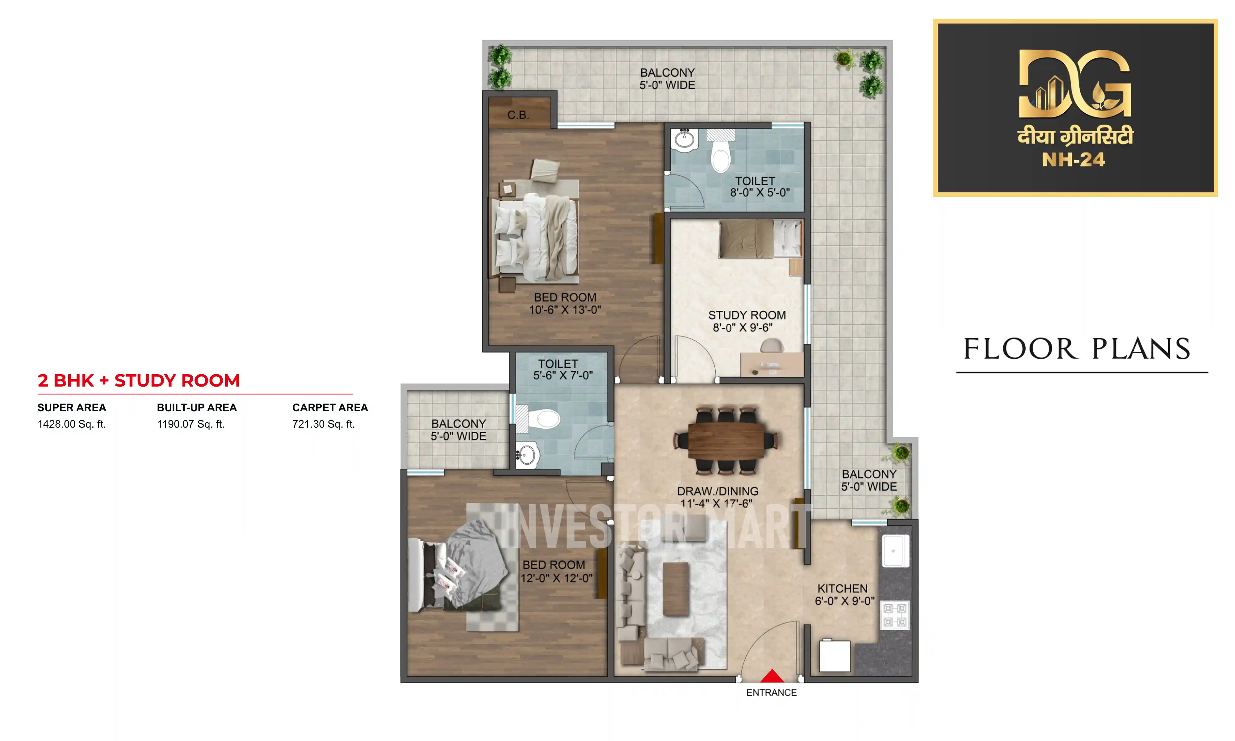 1428 Sqft