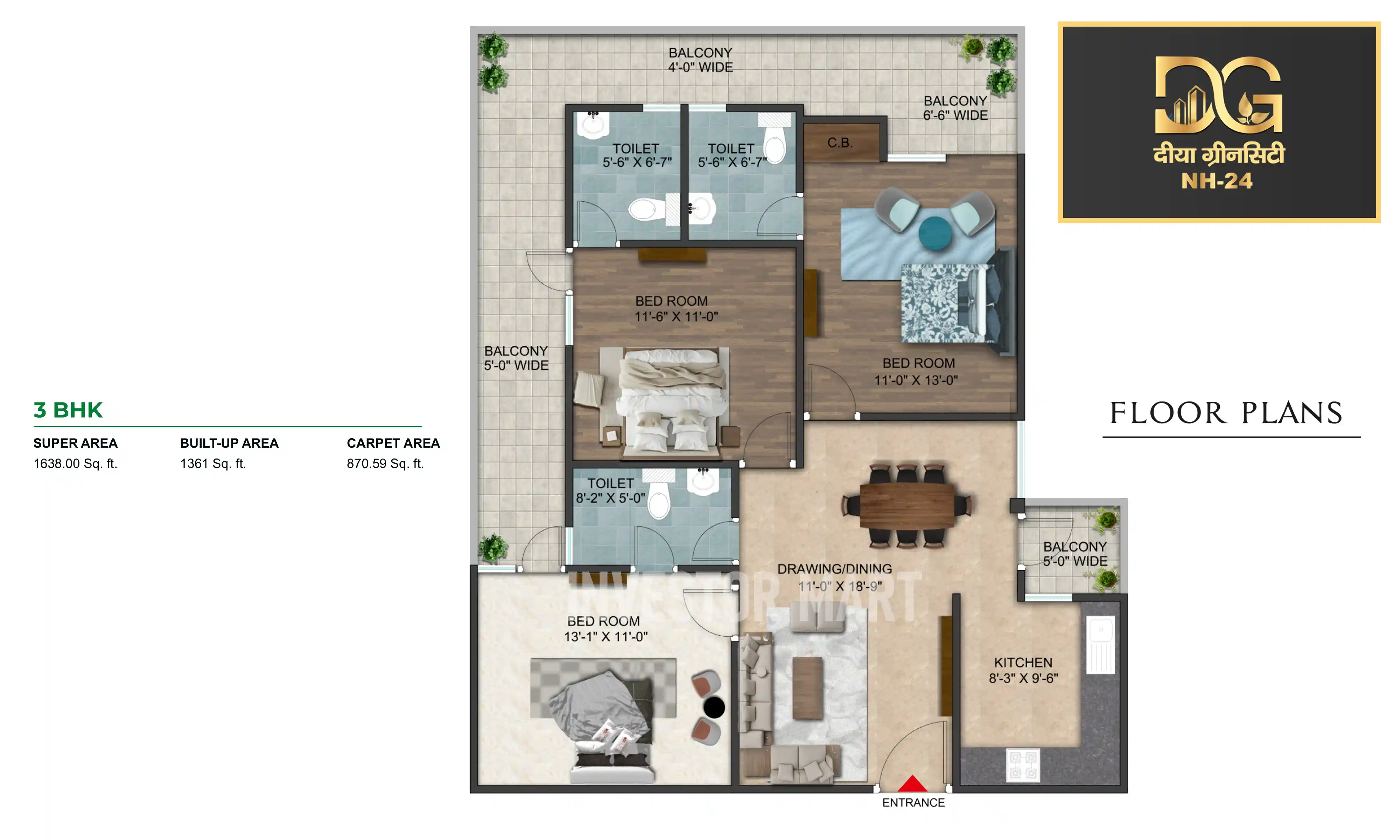 1638 Sqft