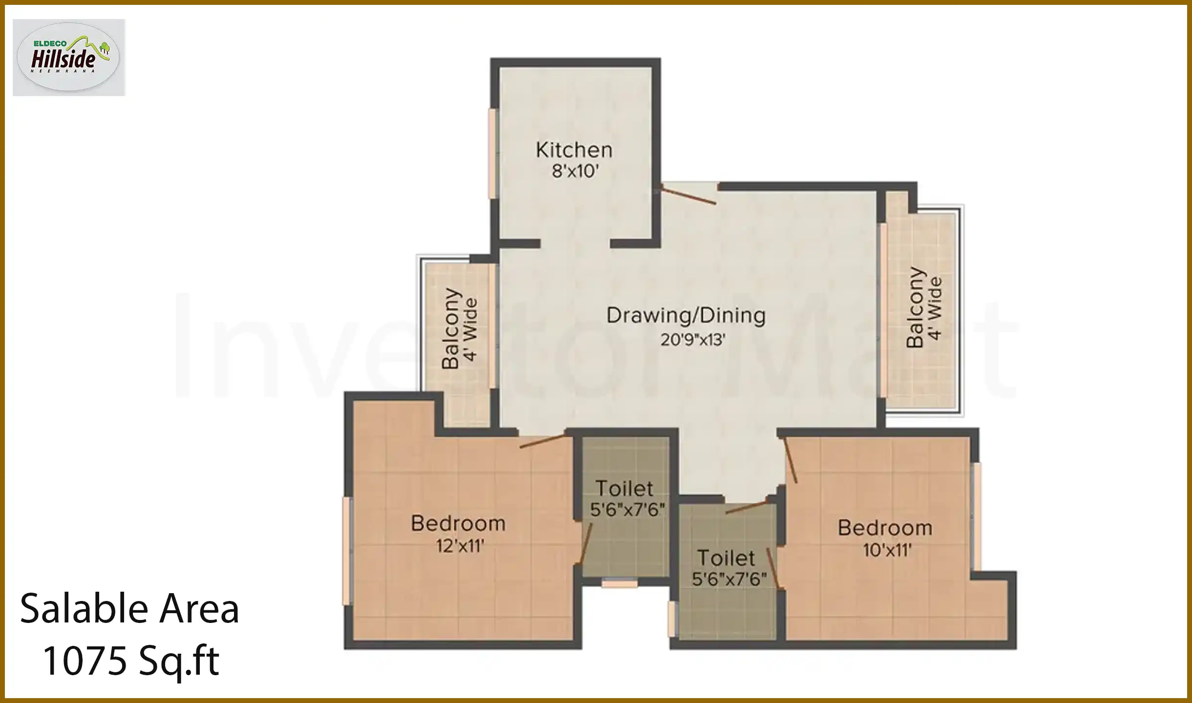 1075 Sqft