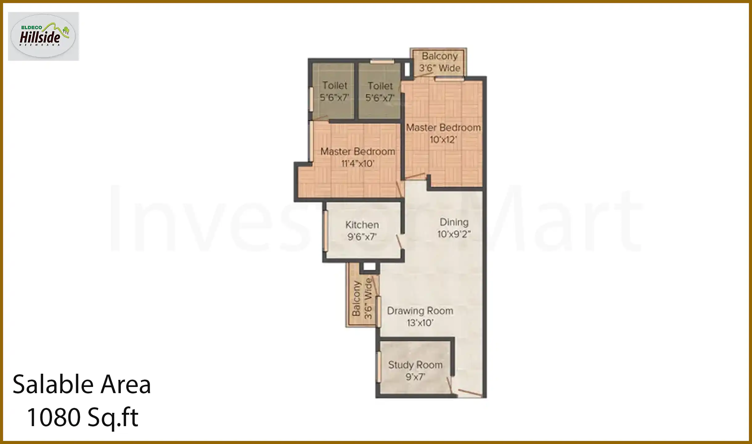 1080 Sqft