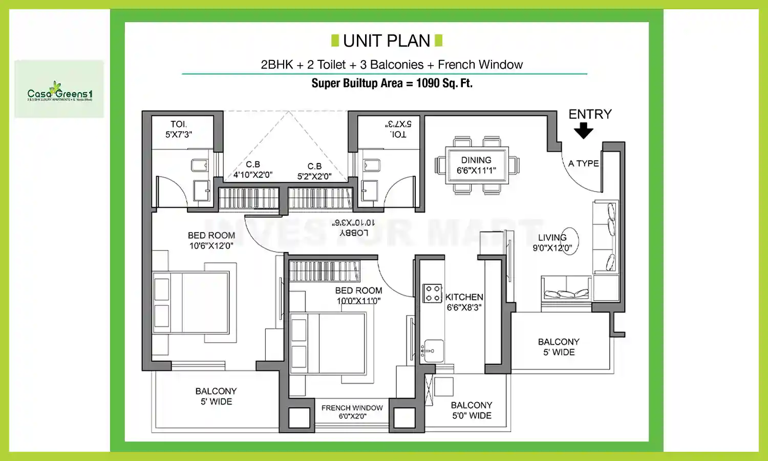 1090 Sqft