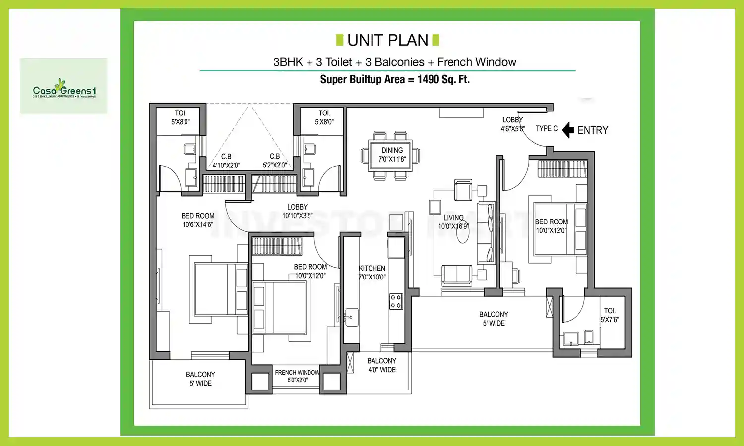 1490 Sqft