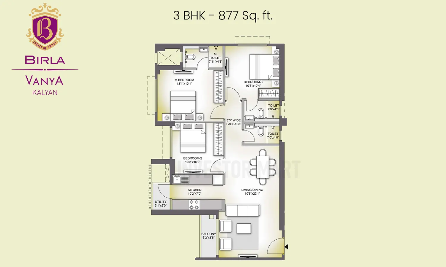 877 Sqft
