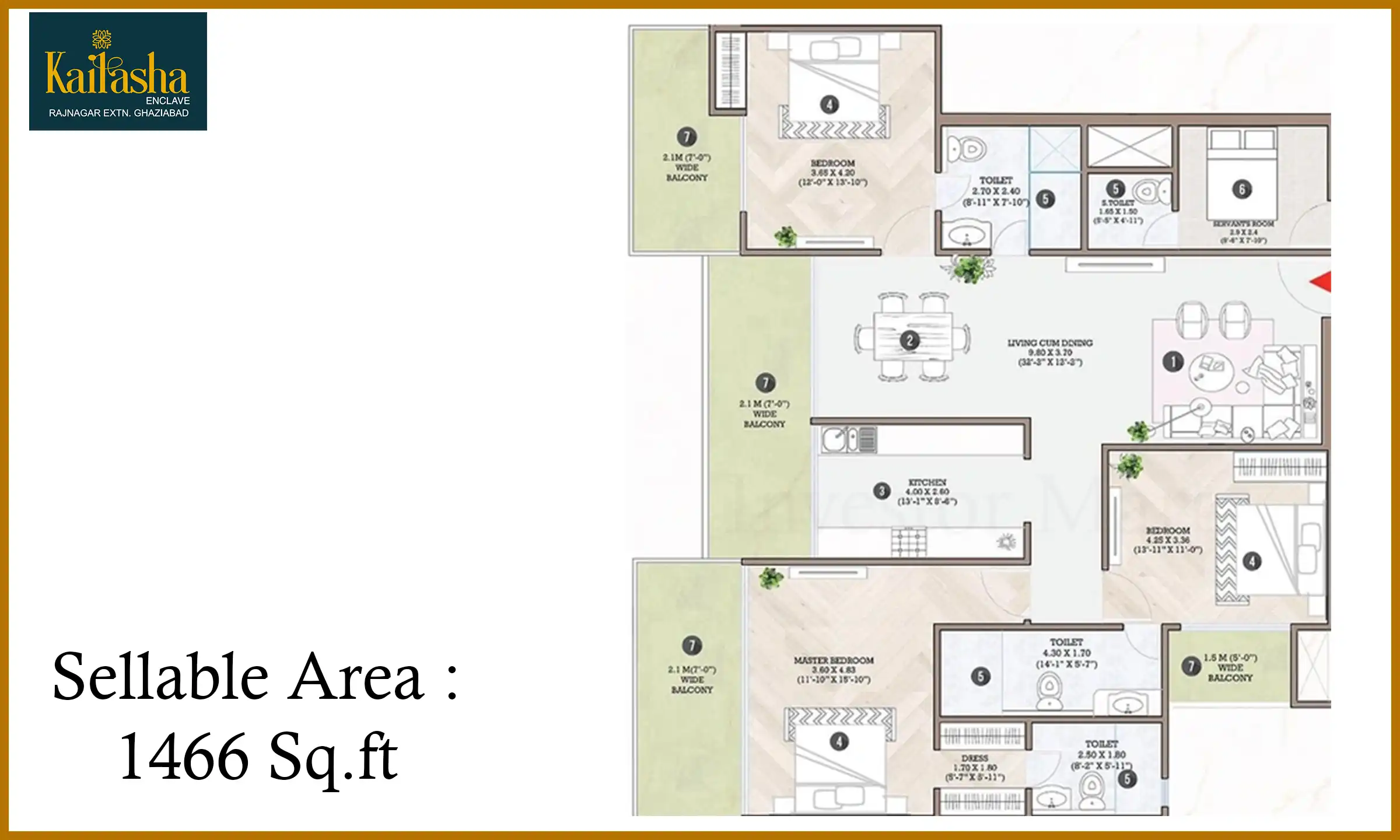 1466 Sqft