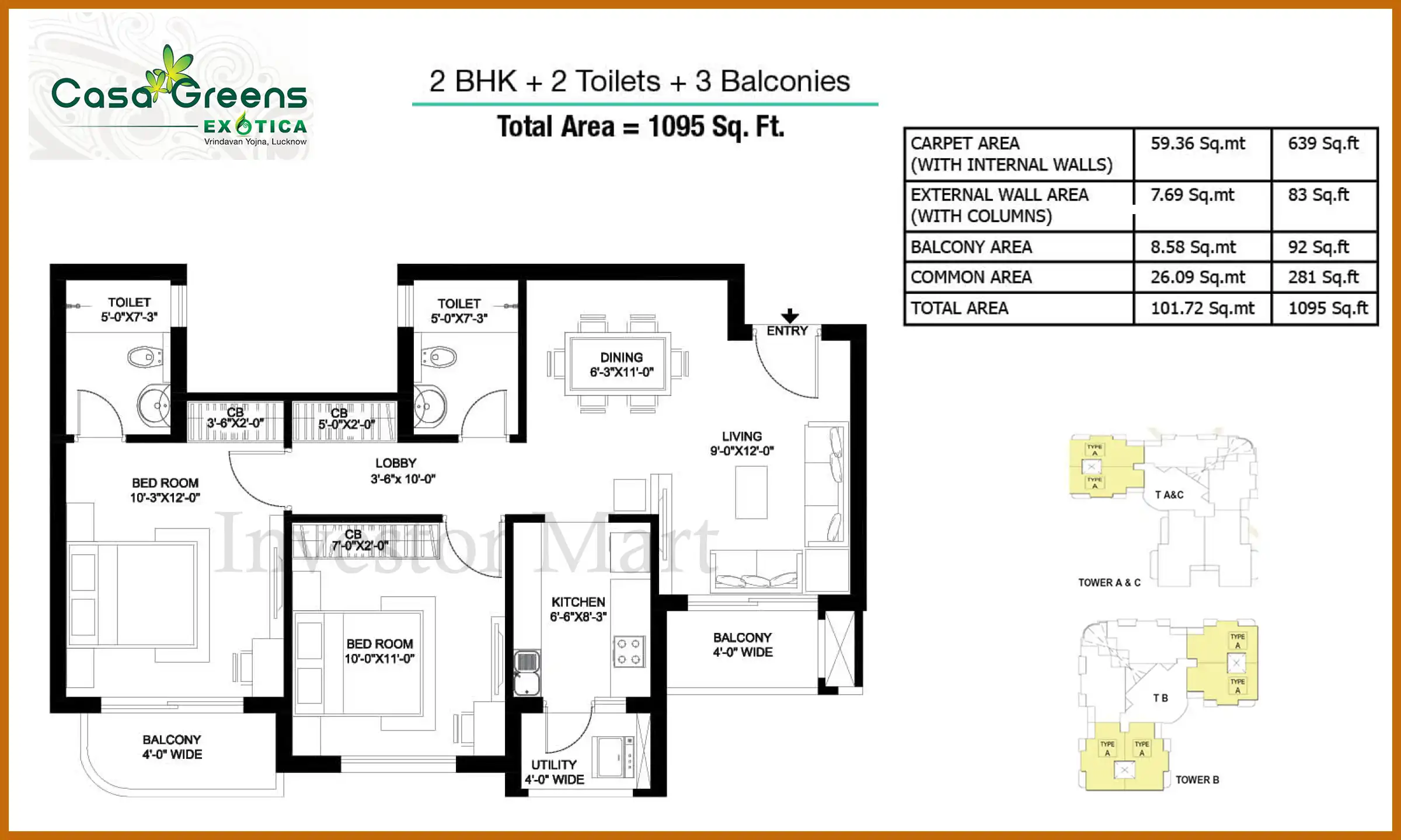 1095 Sqft