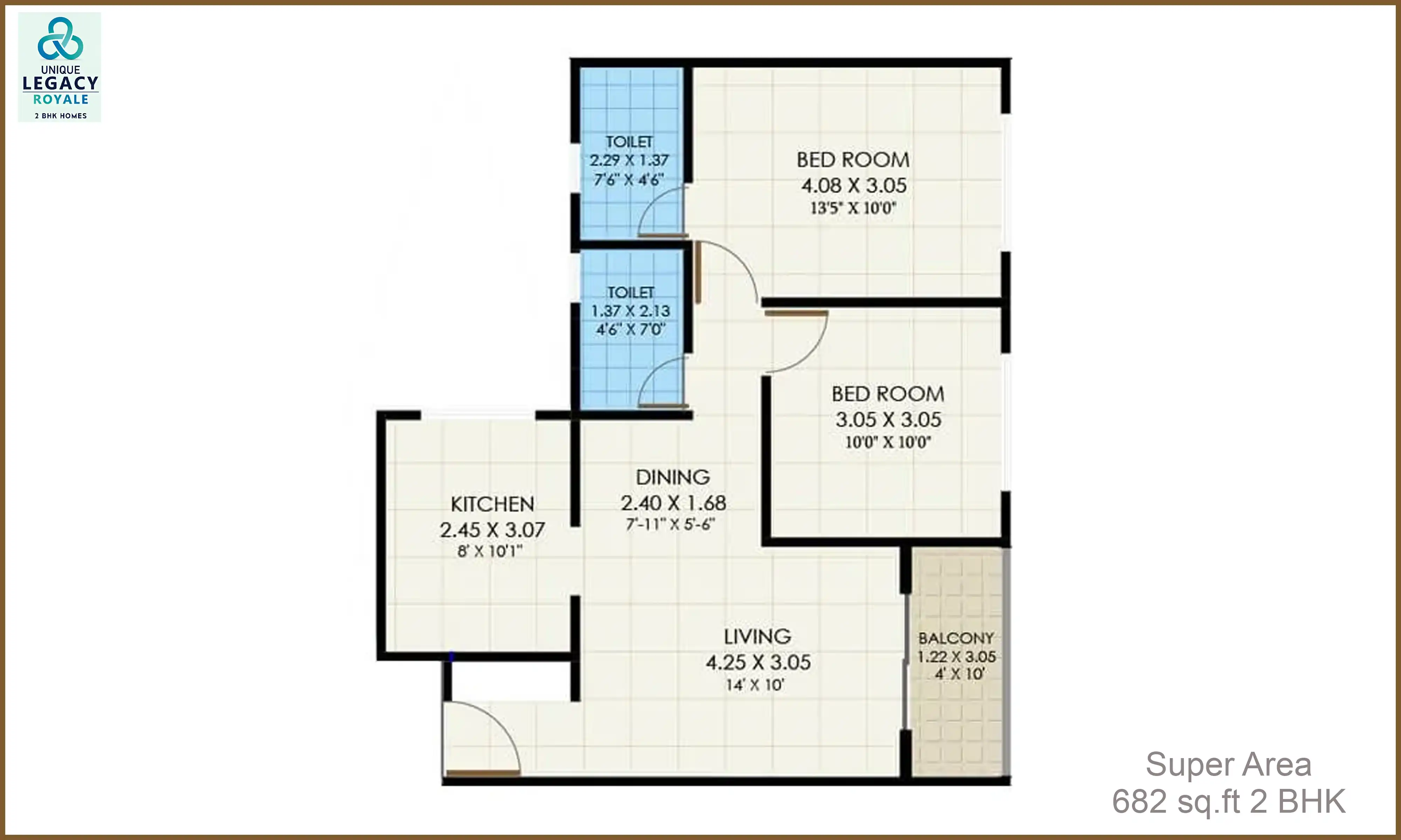682 Sqft