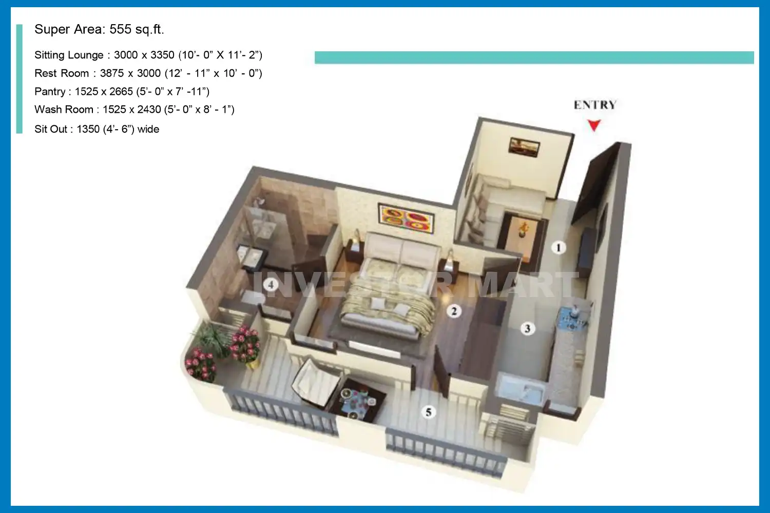 555 Sqft