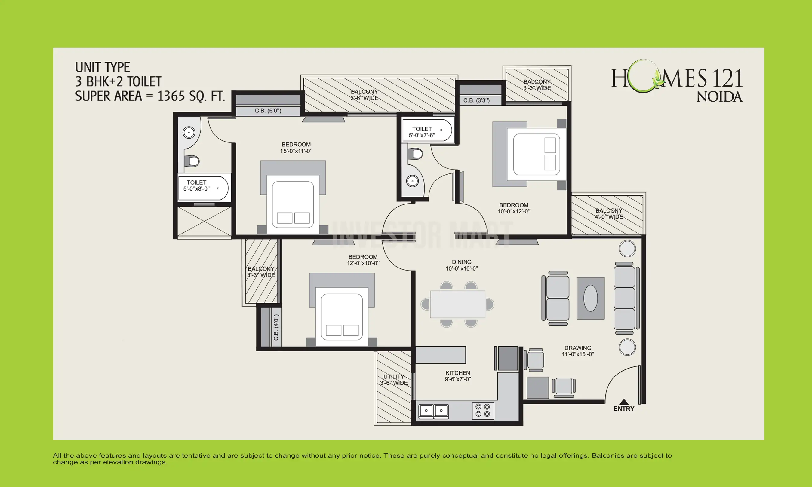1365 Sqft