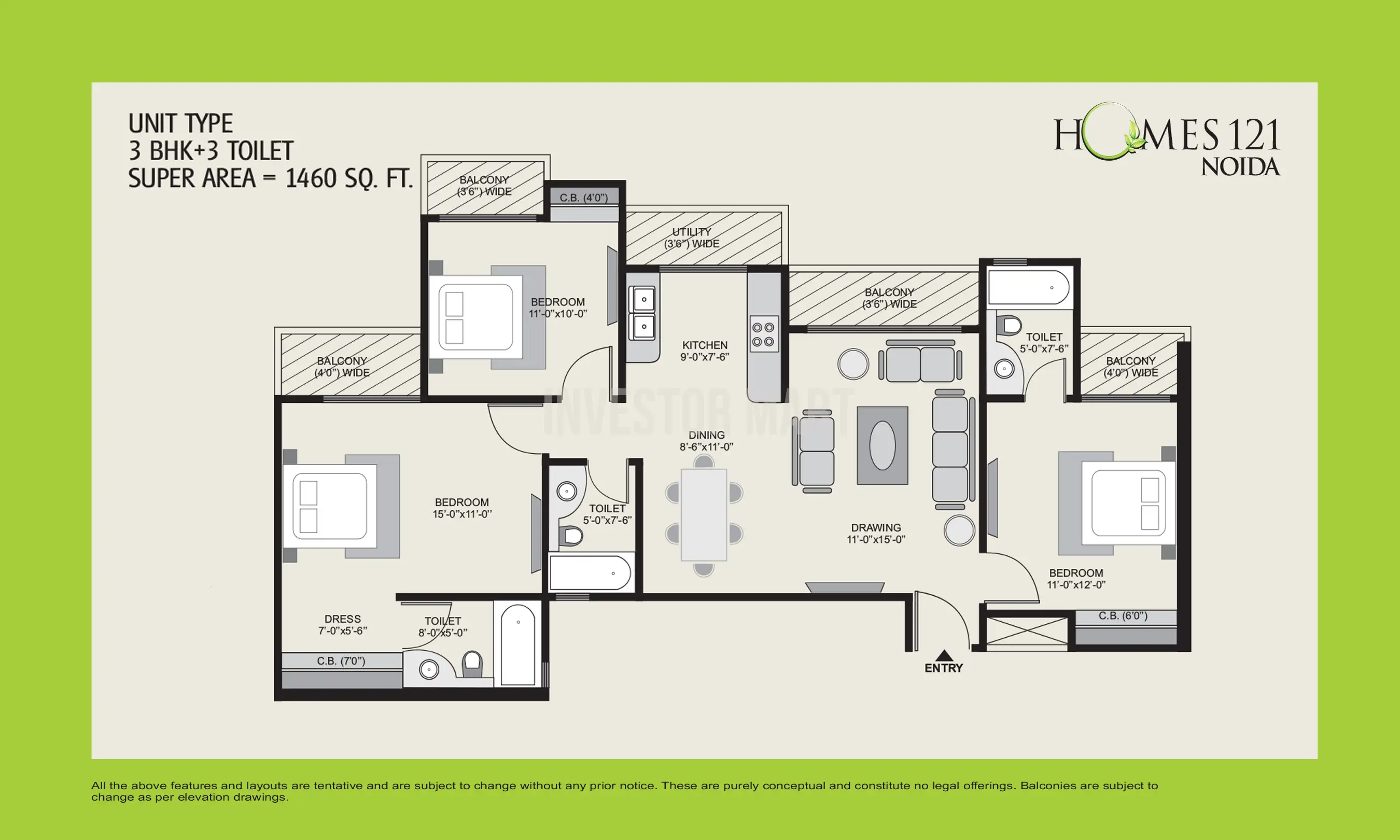 1460 Sqft