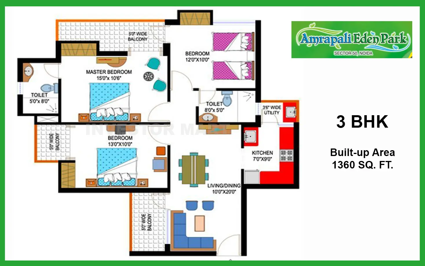 1360 Sqft