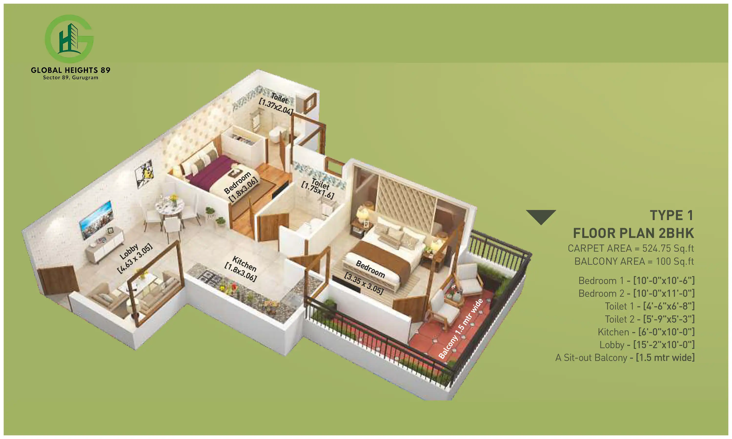 525 Sqft
