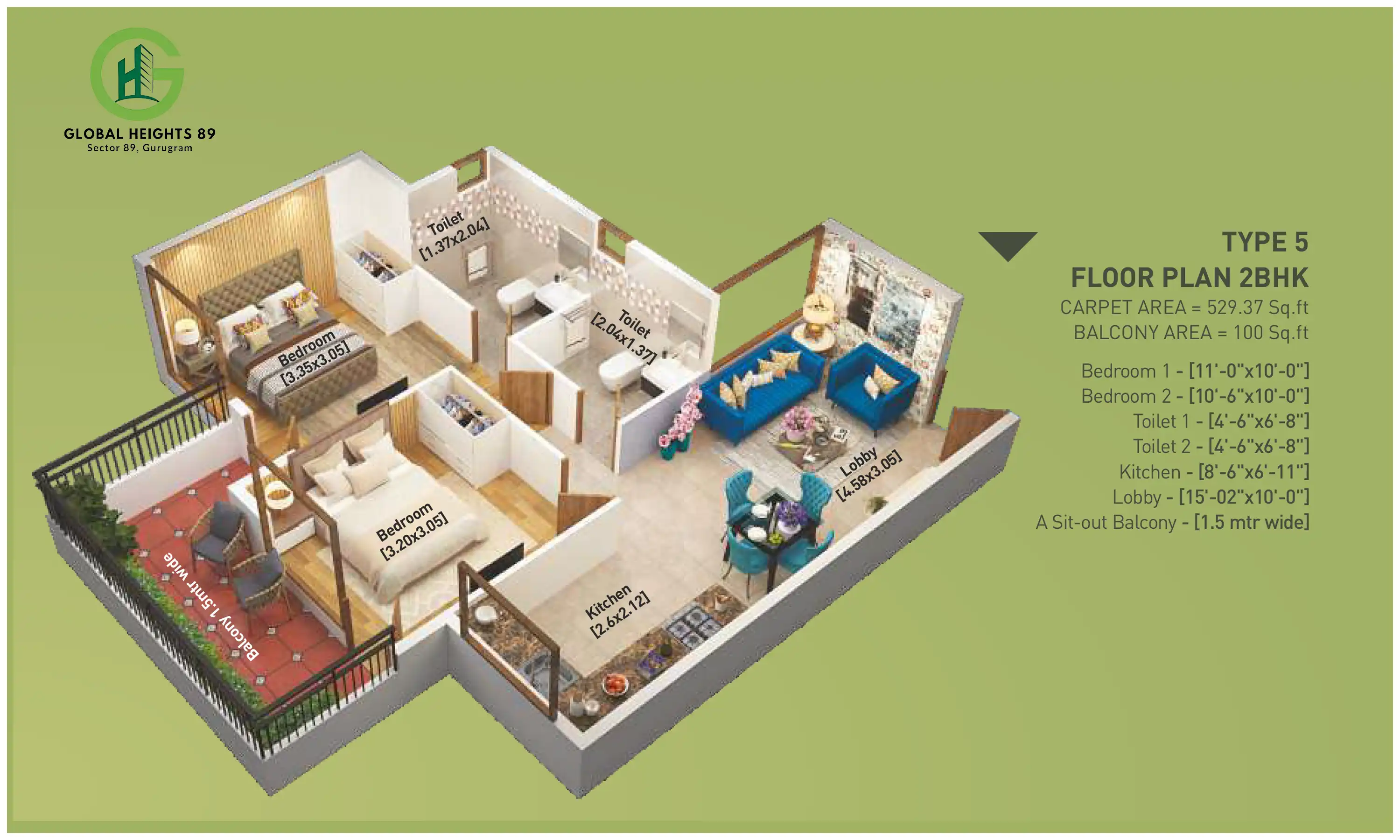 530 Sqft
