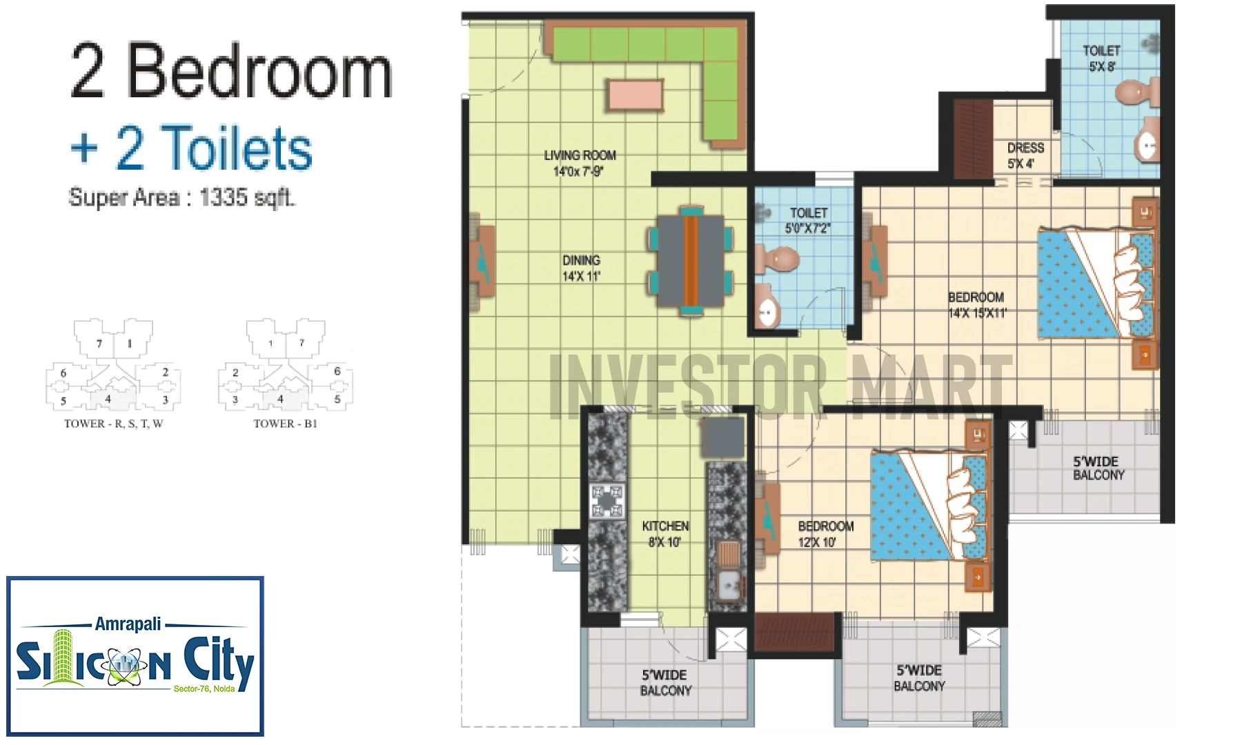 1335 Sqft