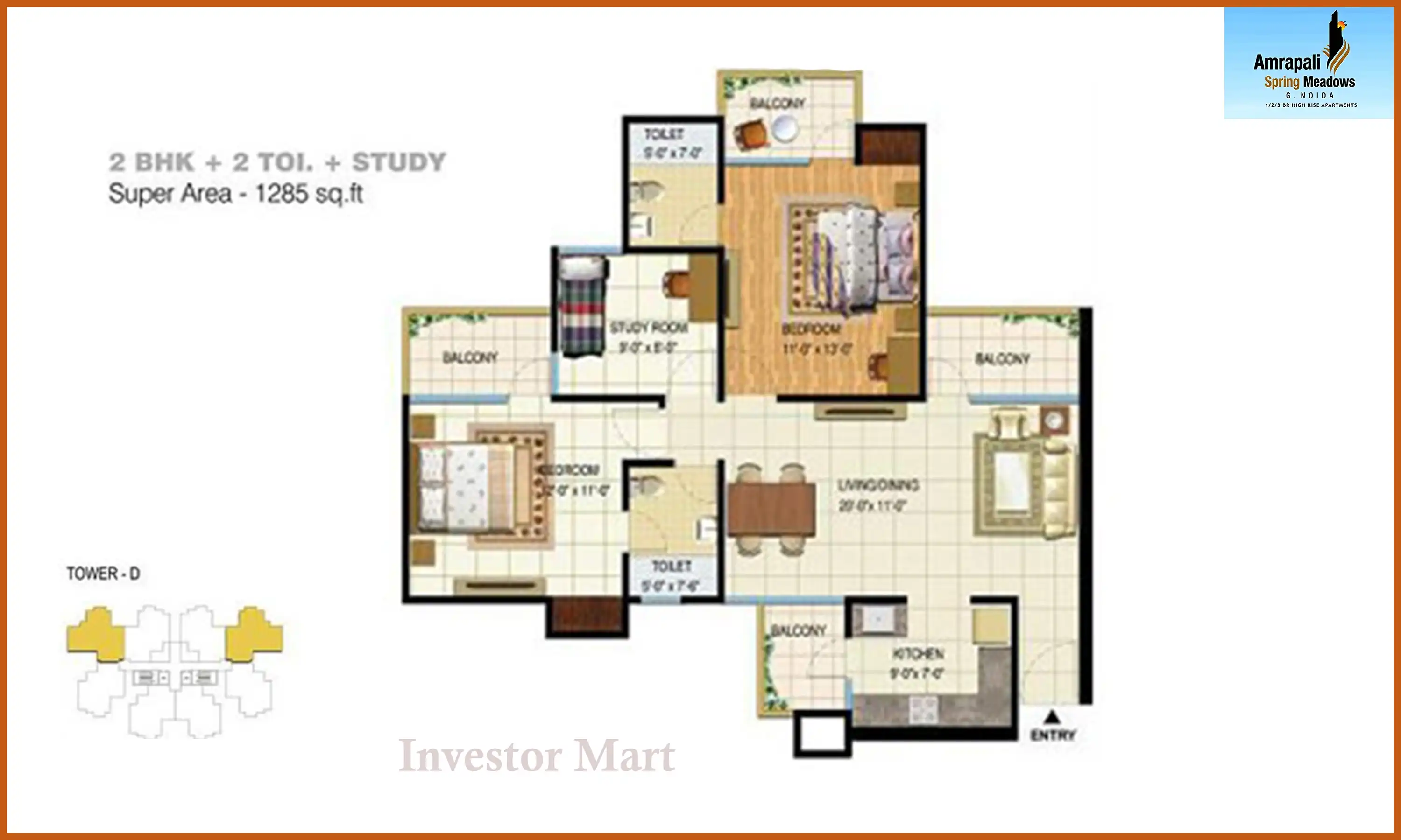 1285 Sqft