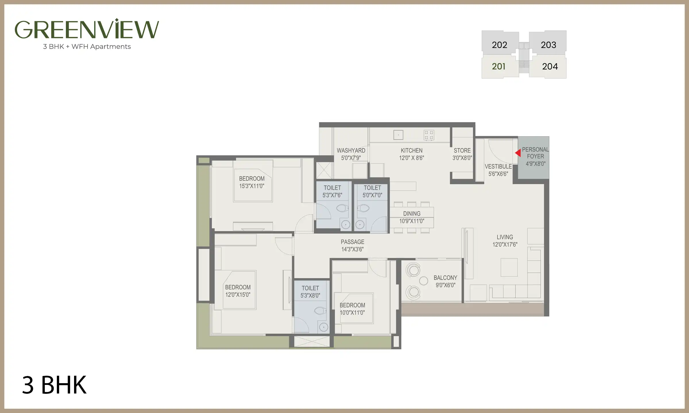 1080 Sqft