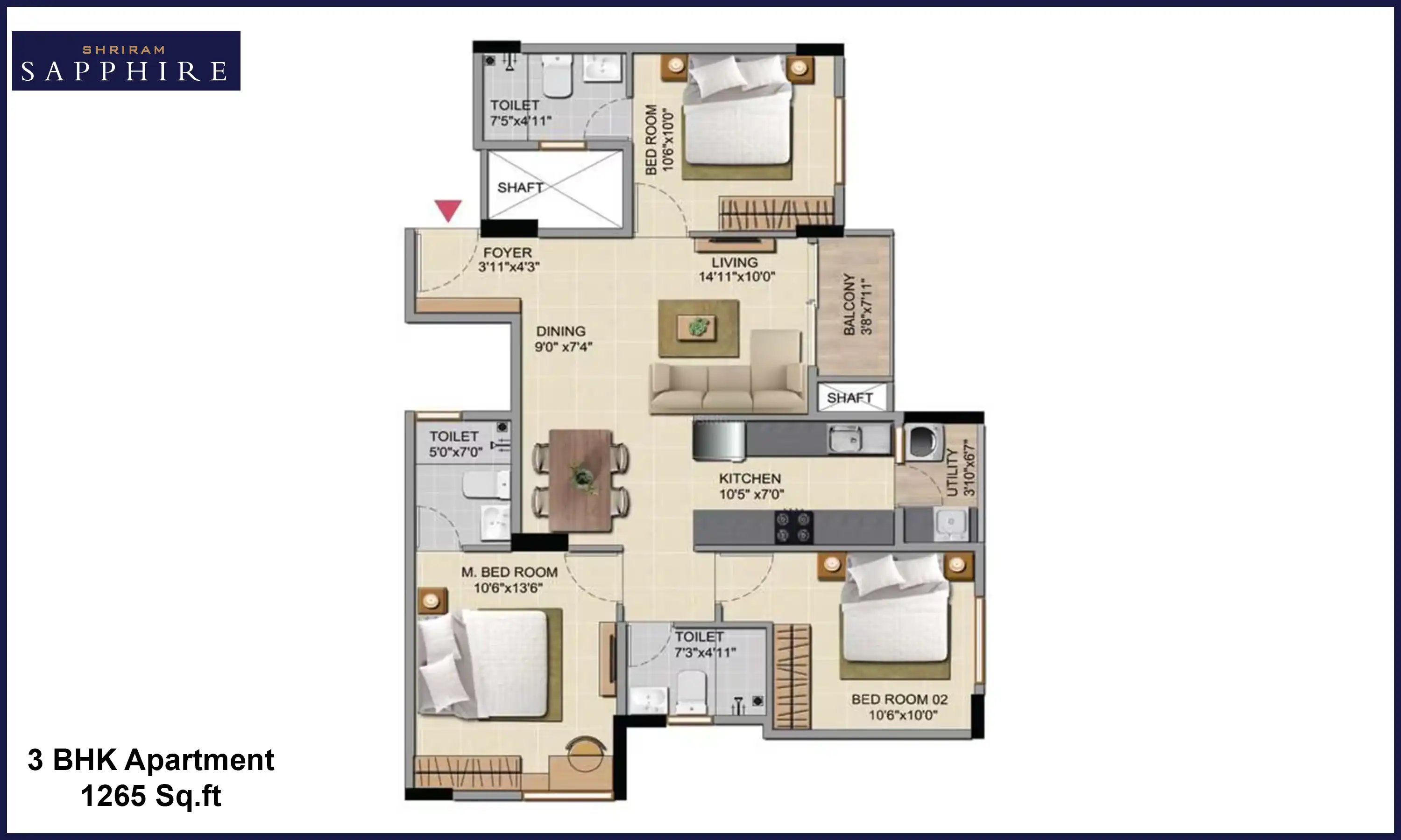1265 Sqft