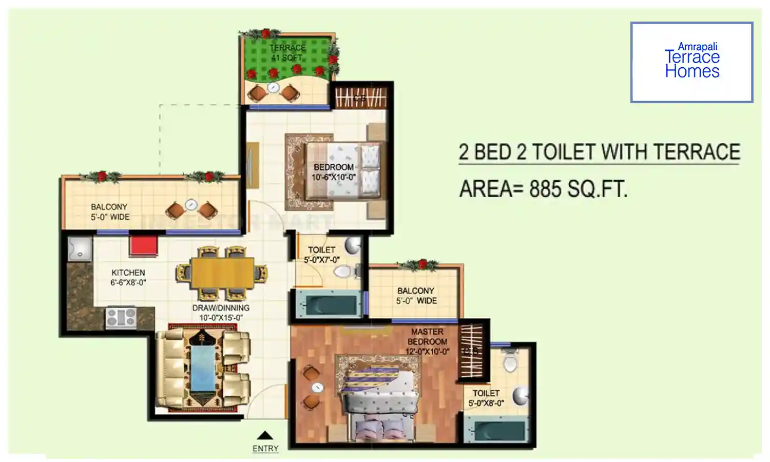 885 Sqft