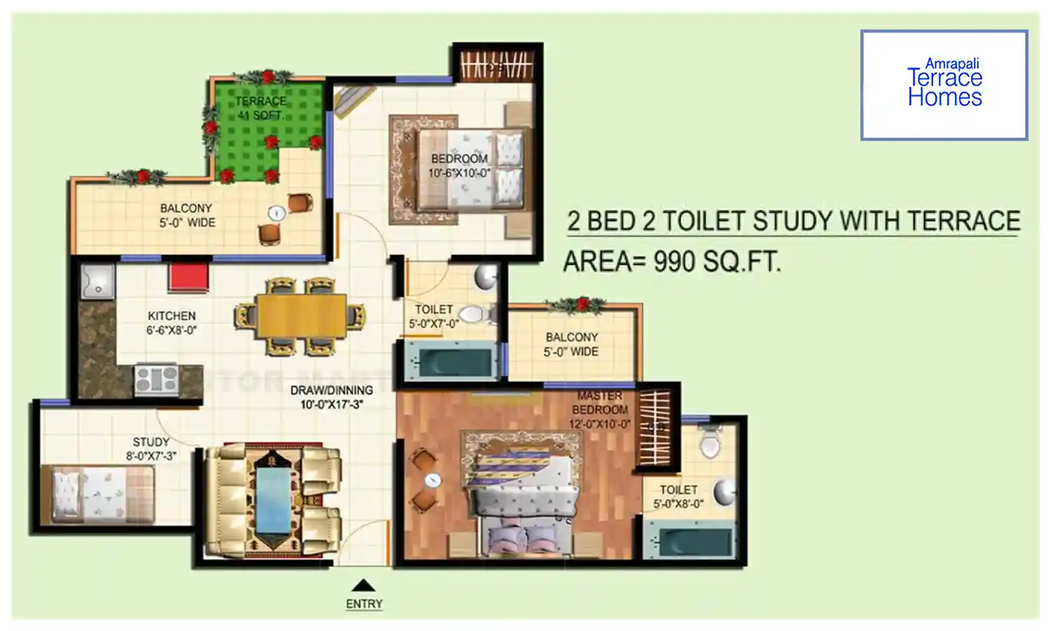 990 Sqft