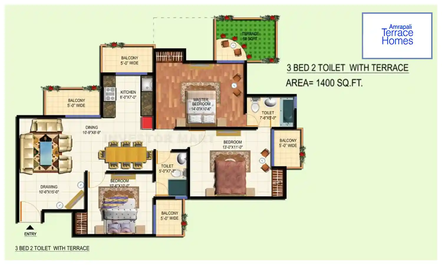 1400 Sqft