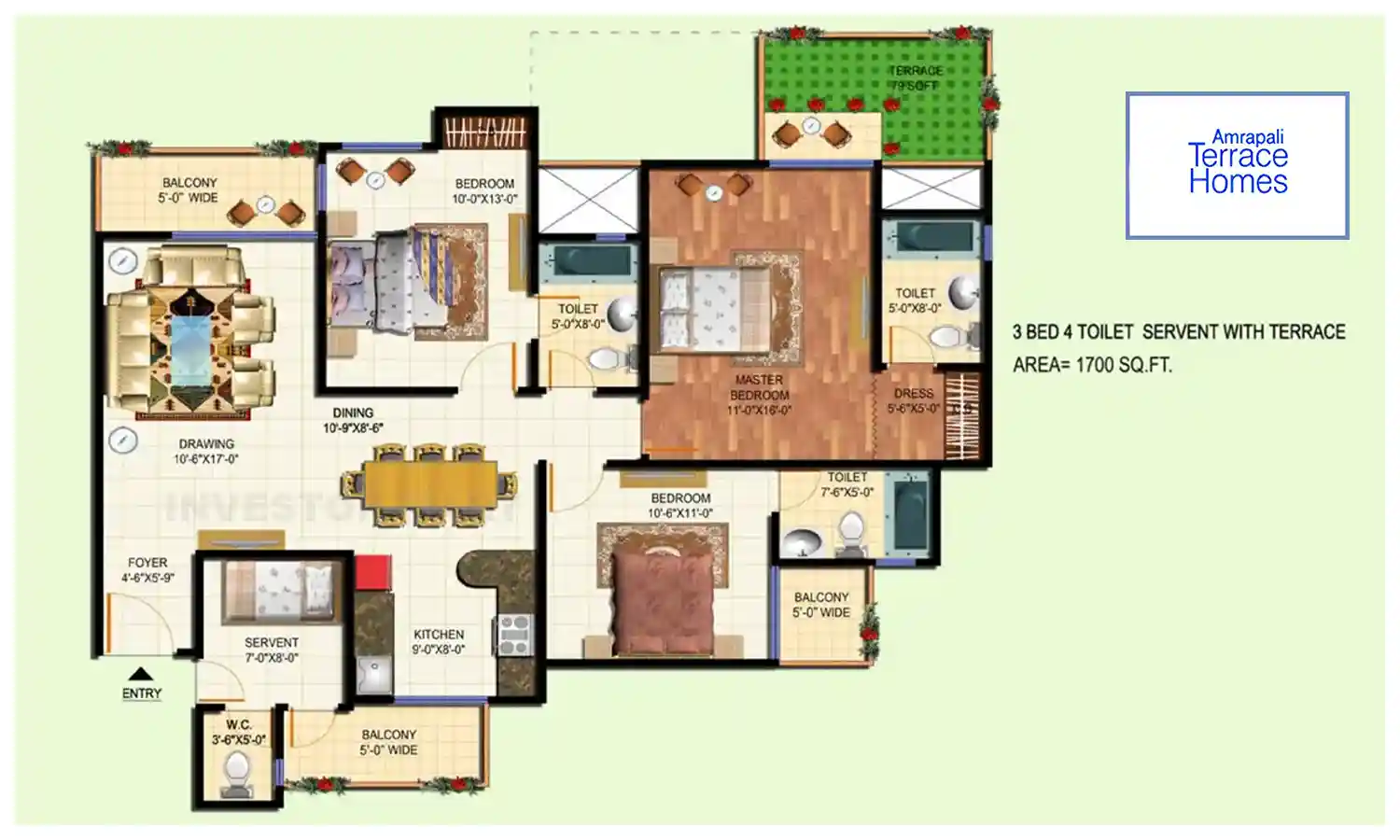 1700 Sqft
