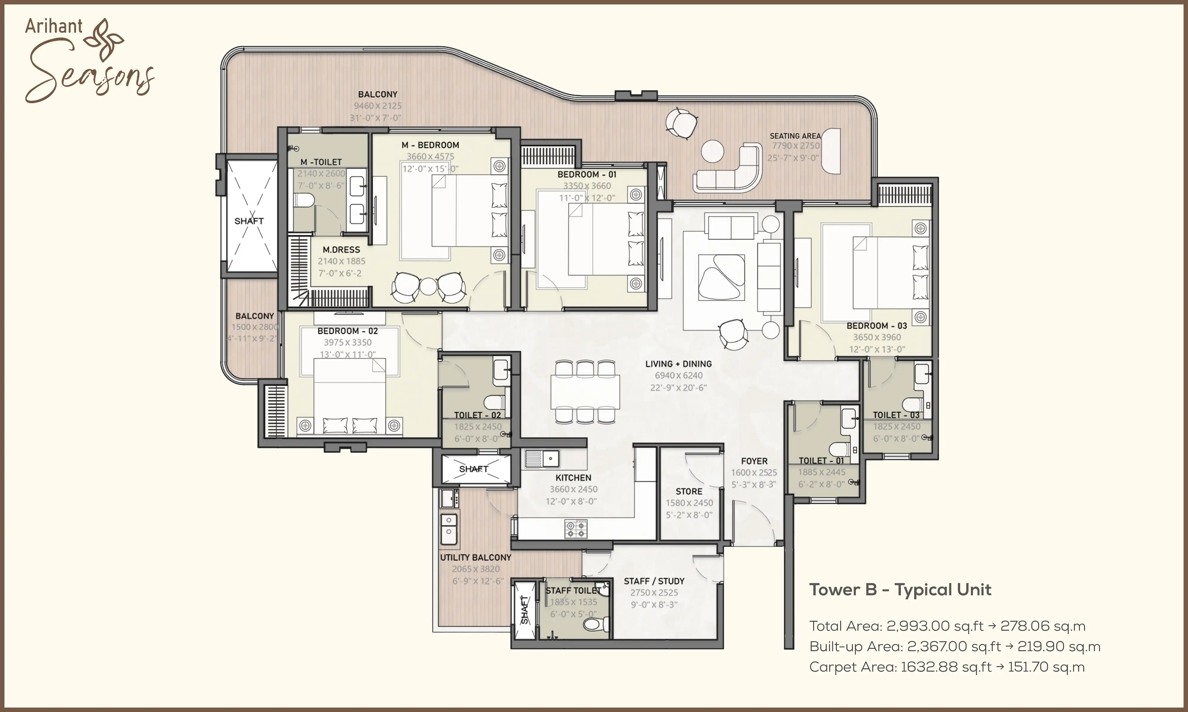 2993 Sqft