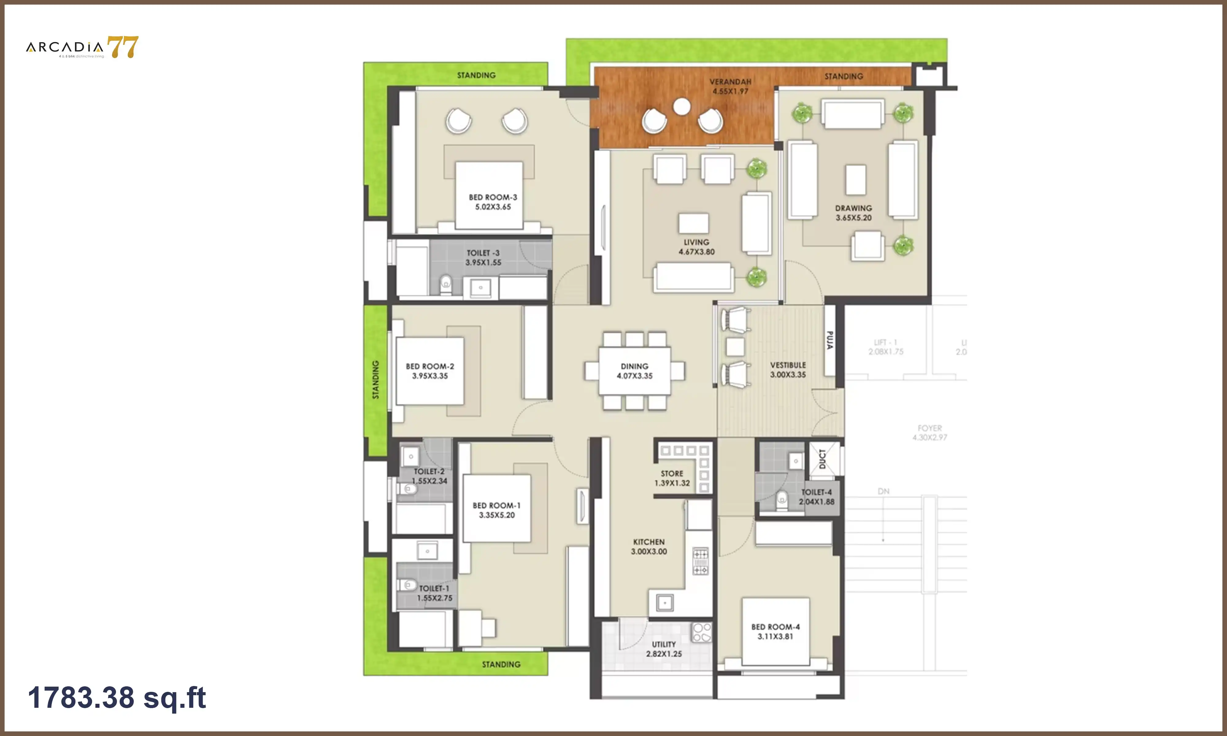 1784 Sqft