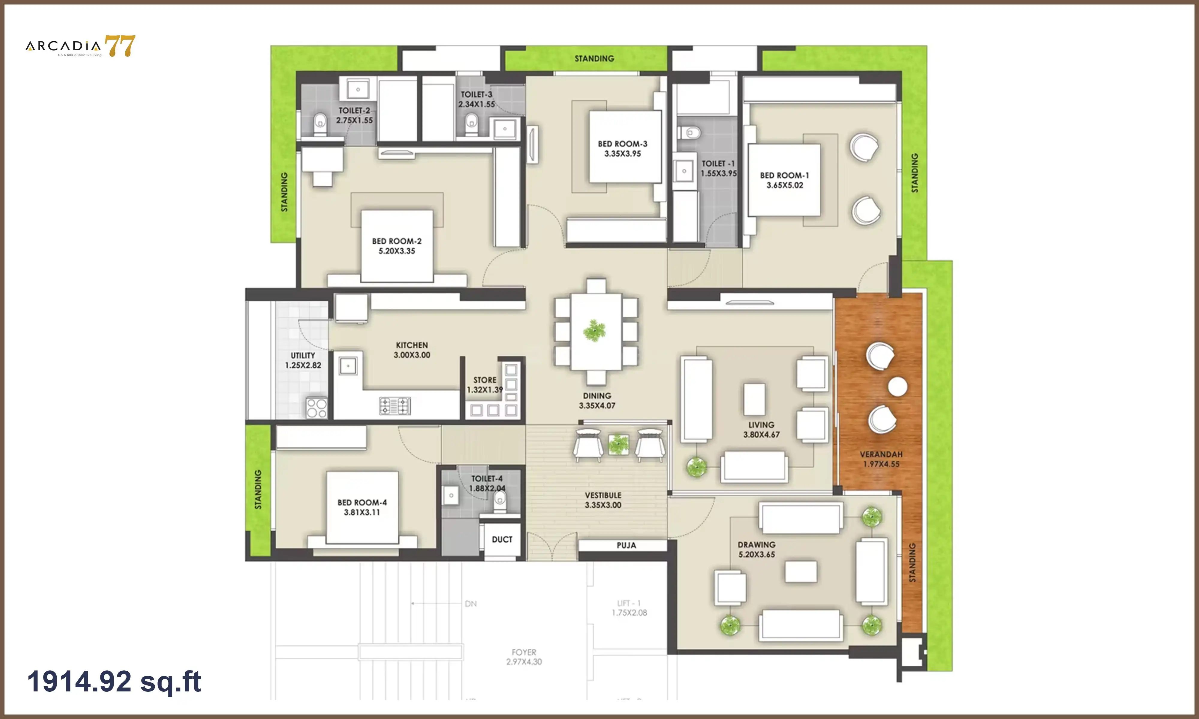 1915 Sqft