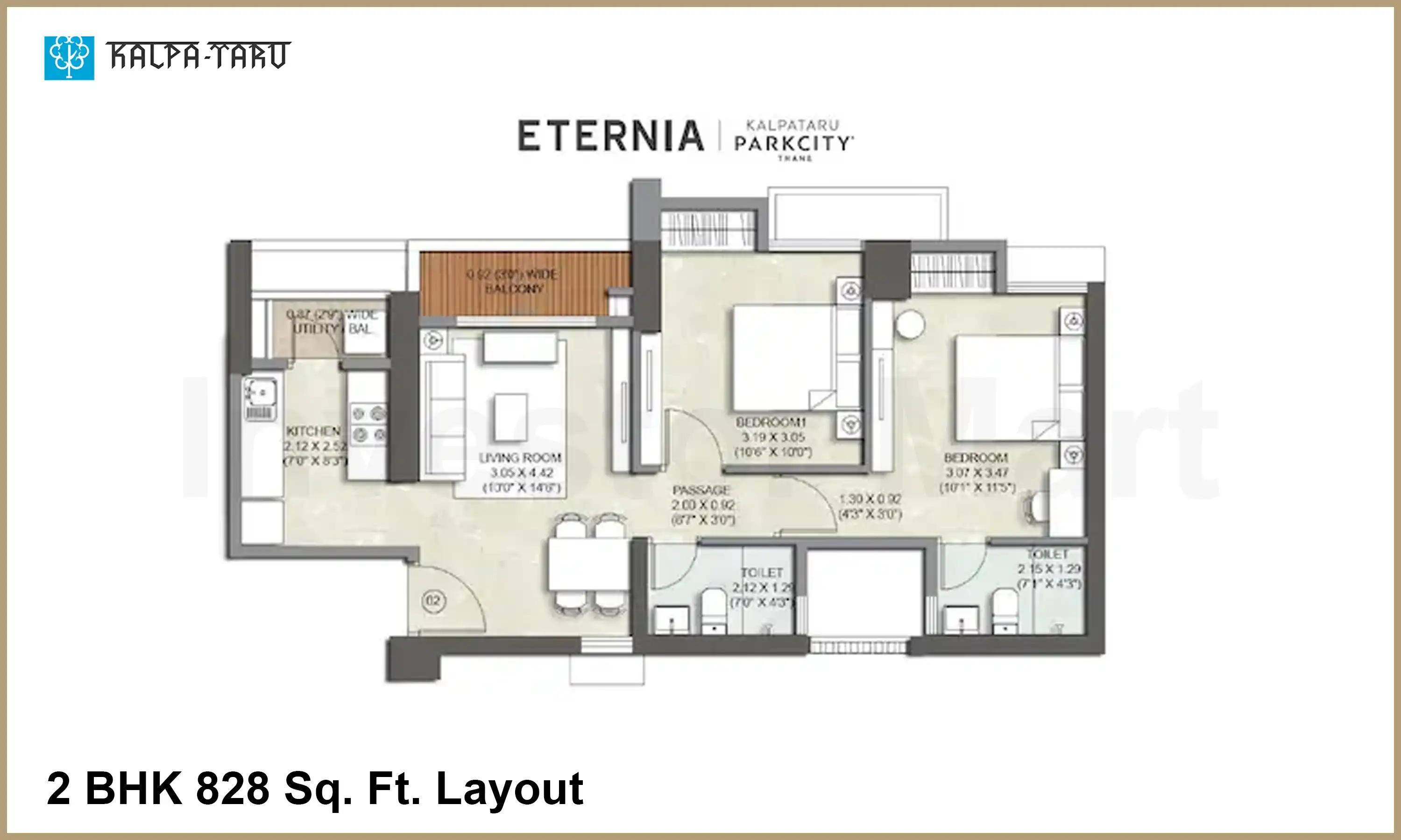 828 Sqft
