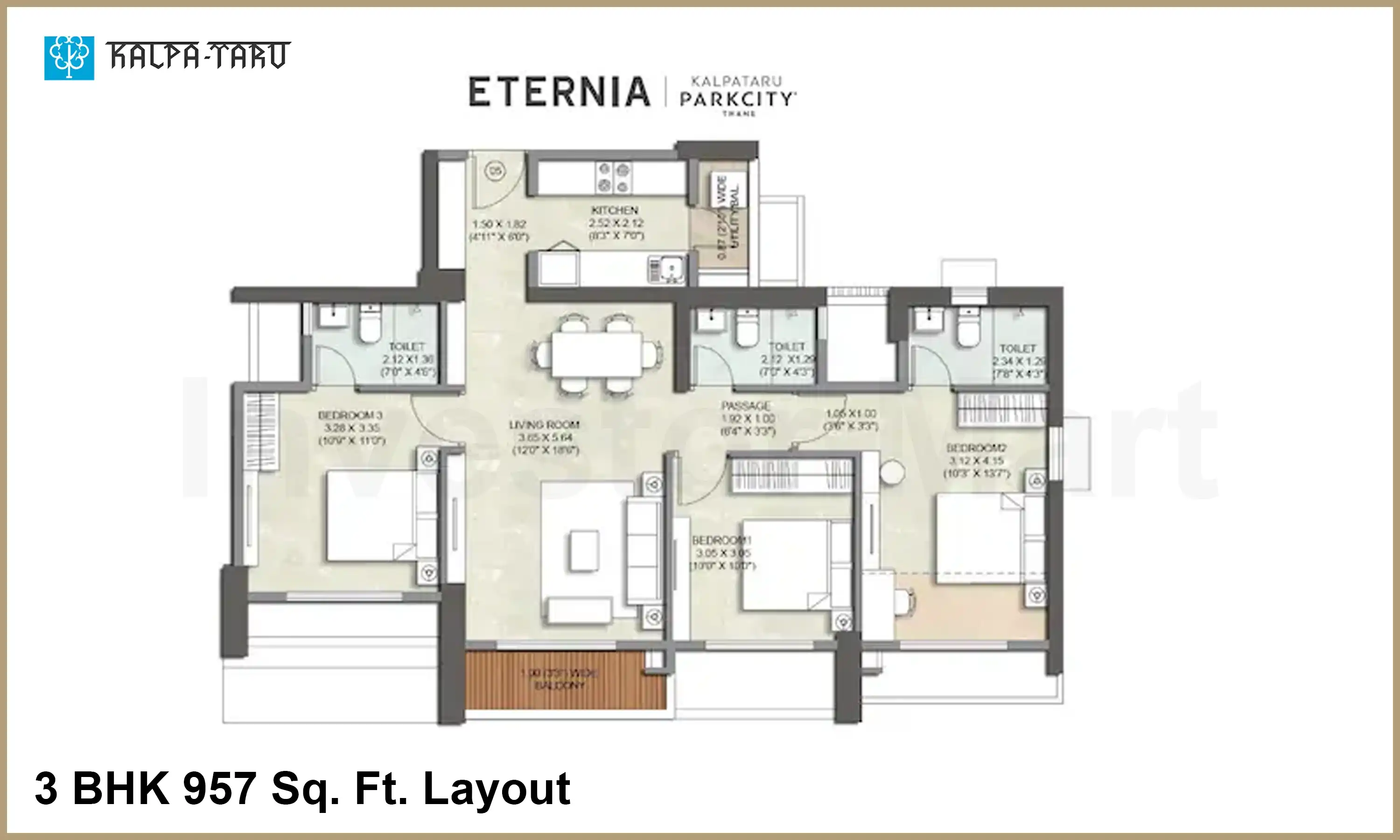 957 Sqft