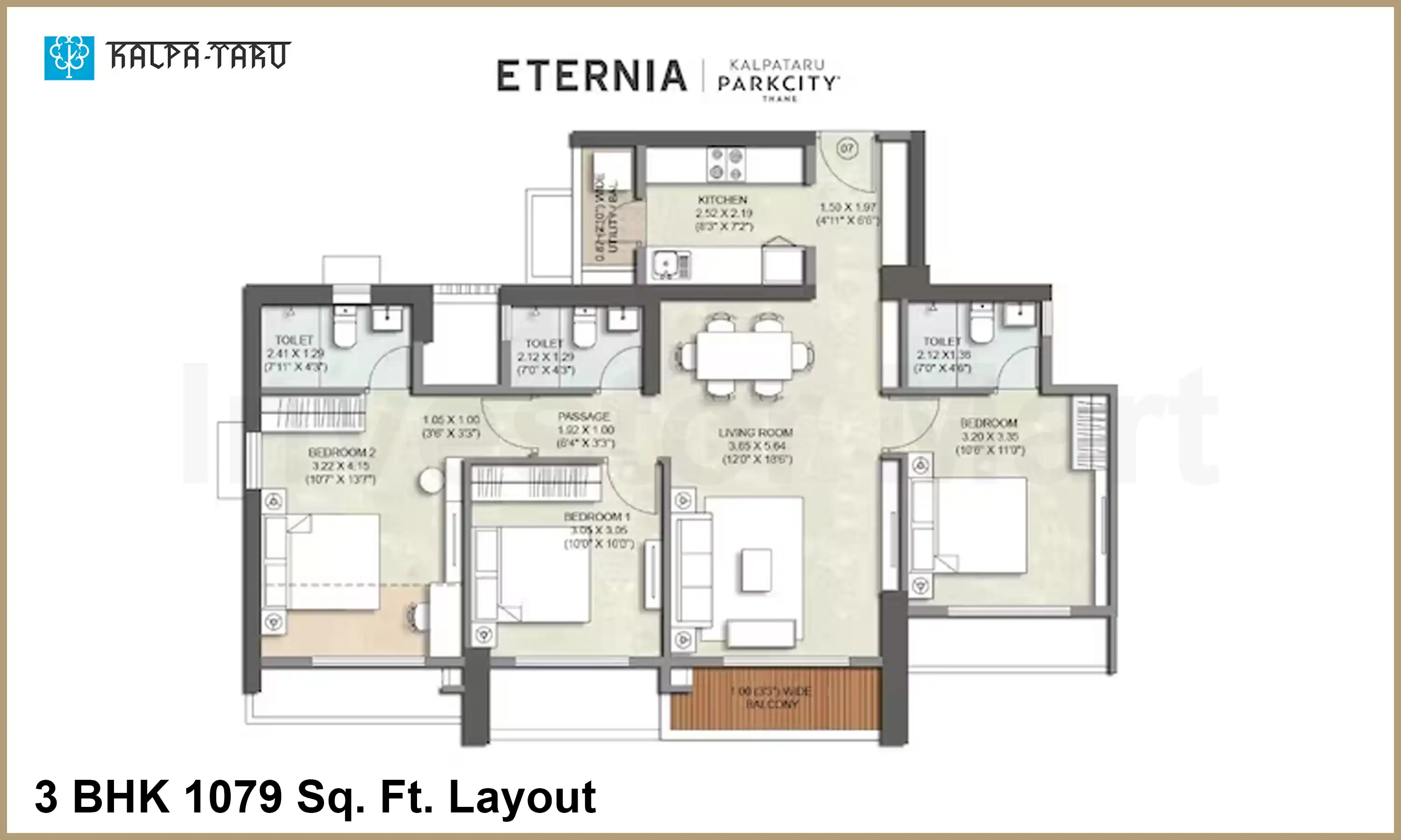 1079 Sqft
