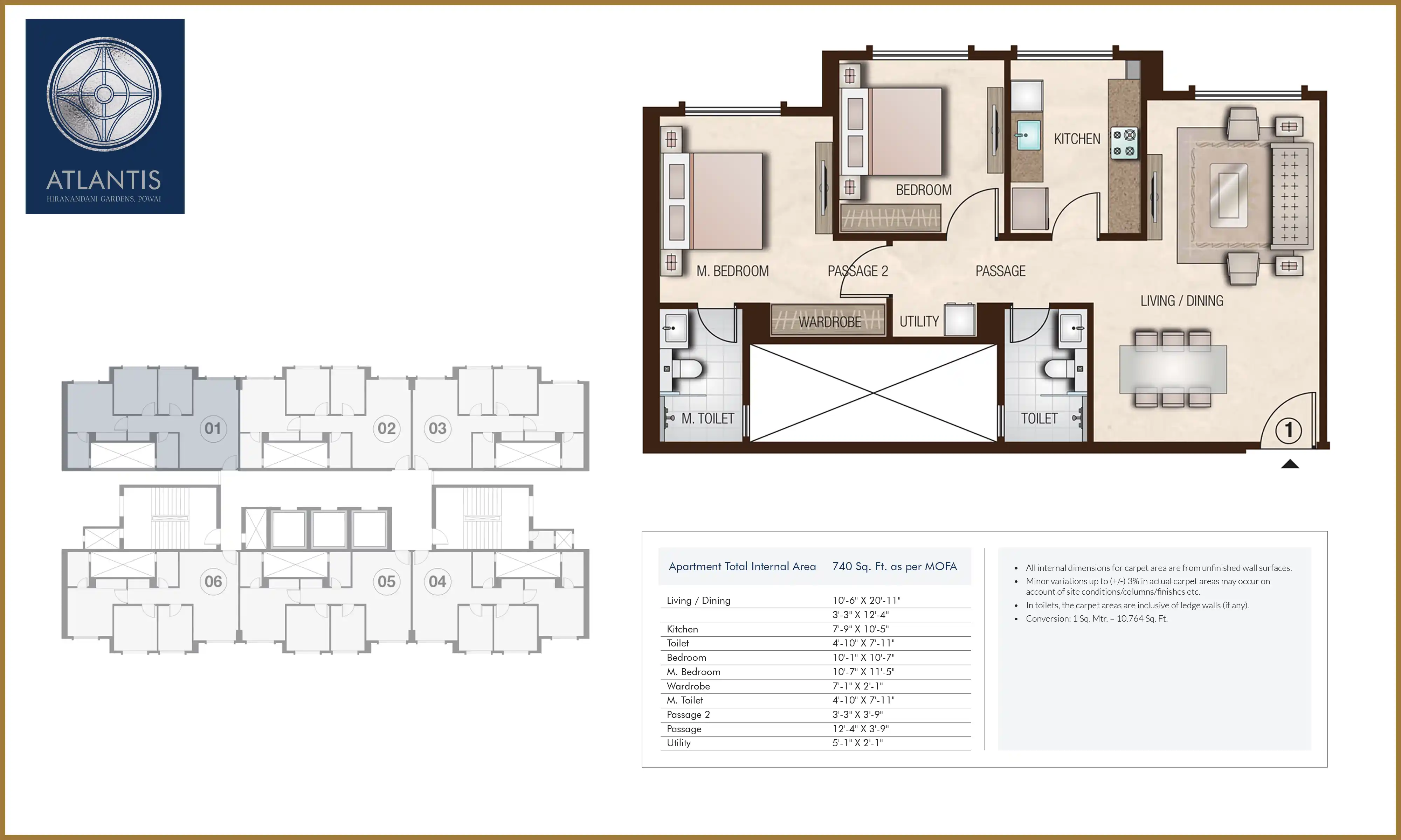 740 Sqft