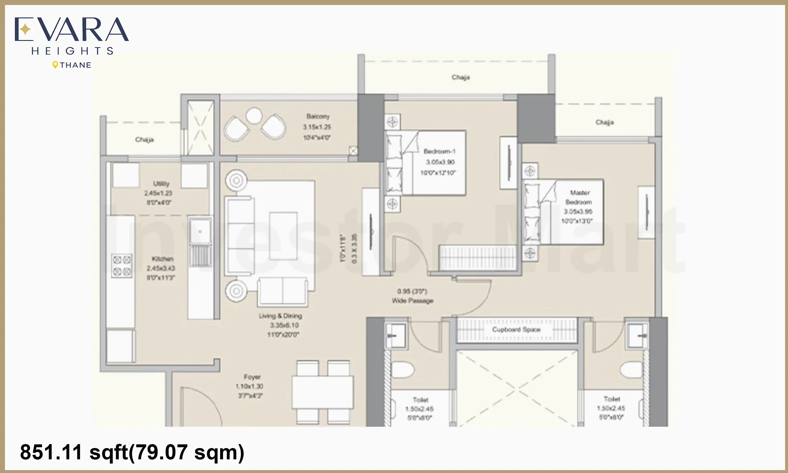 851 Sqft