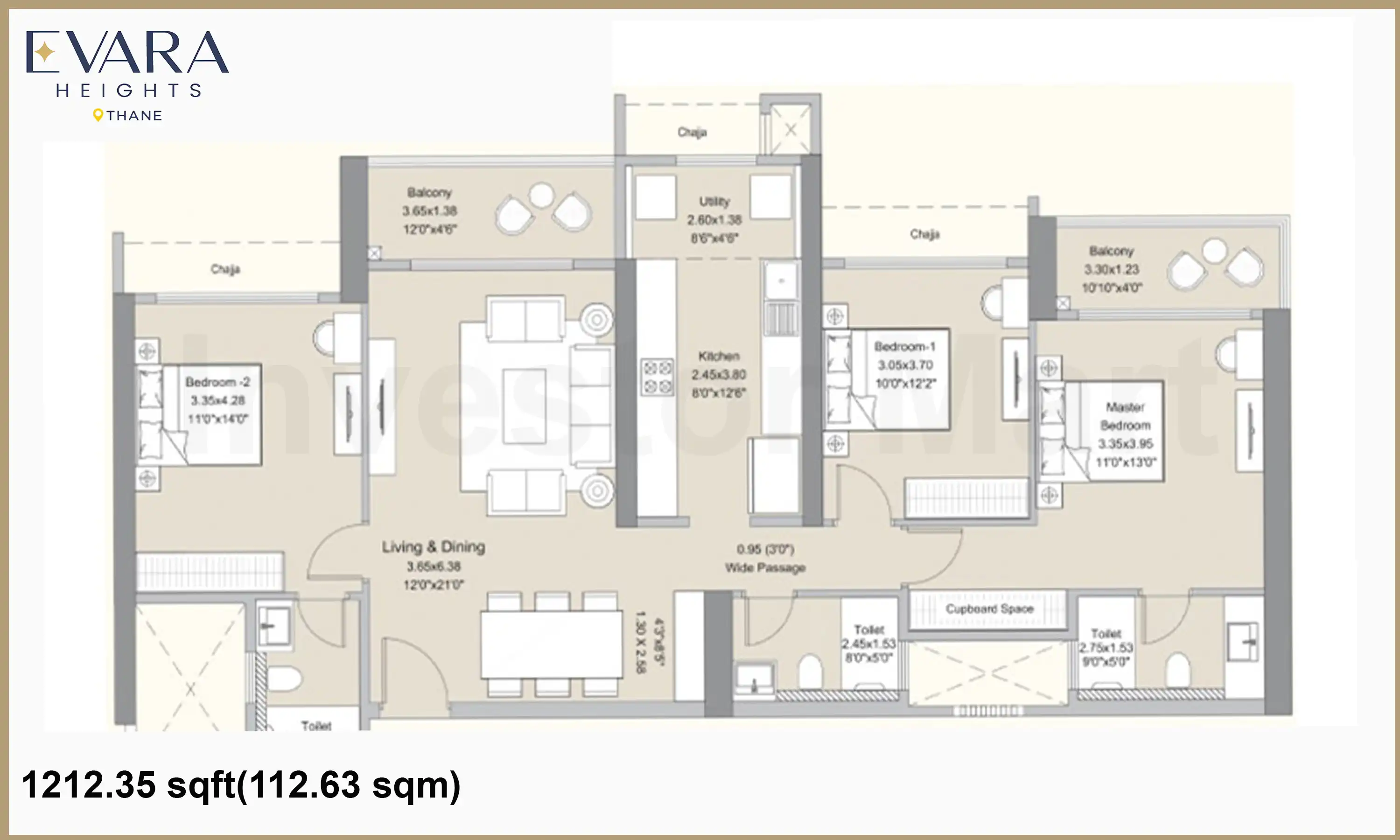1212 Sqft