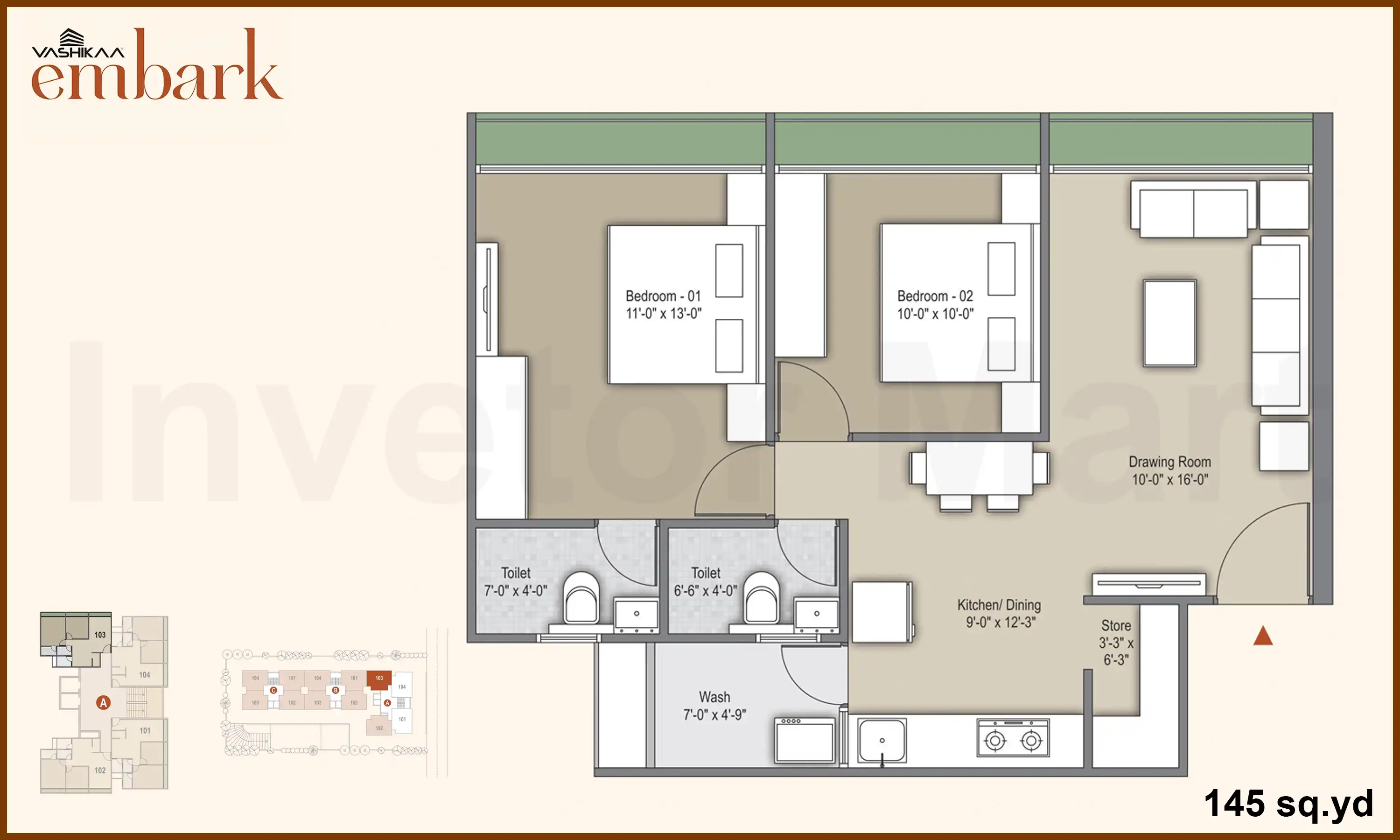 1305 Sqft