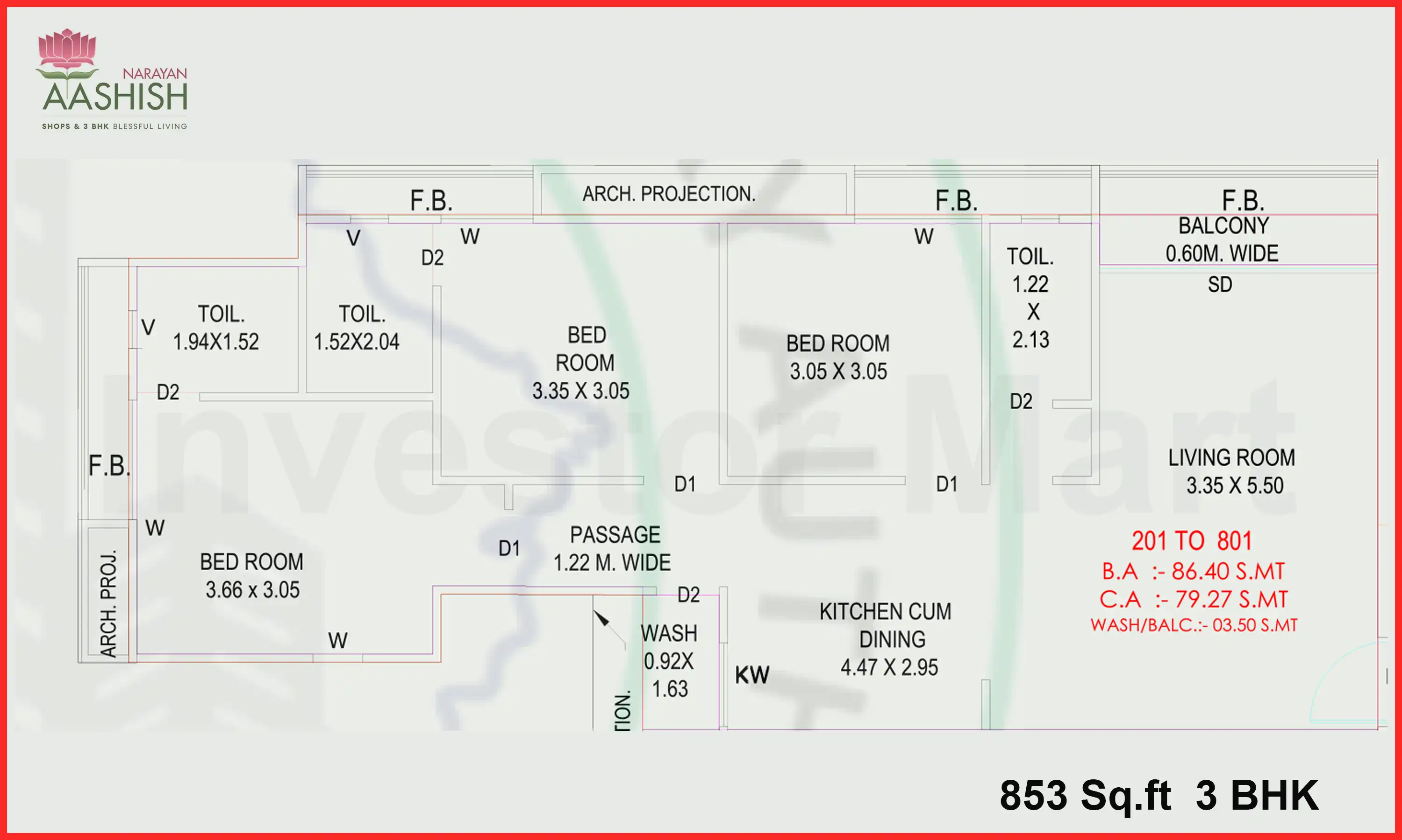 853 Sqft