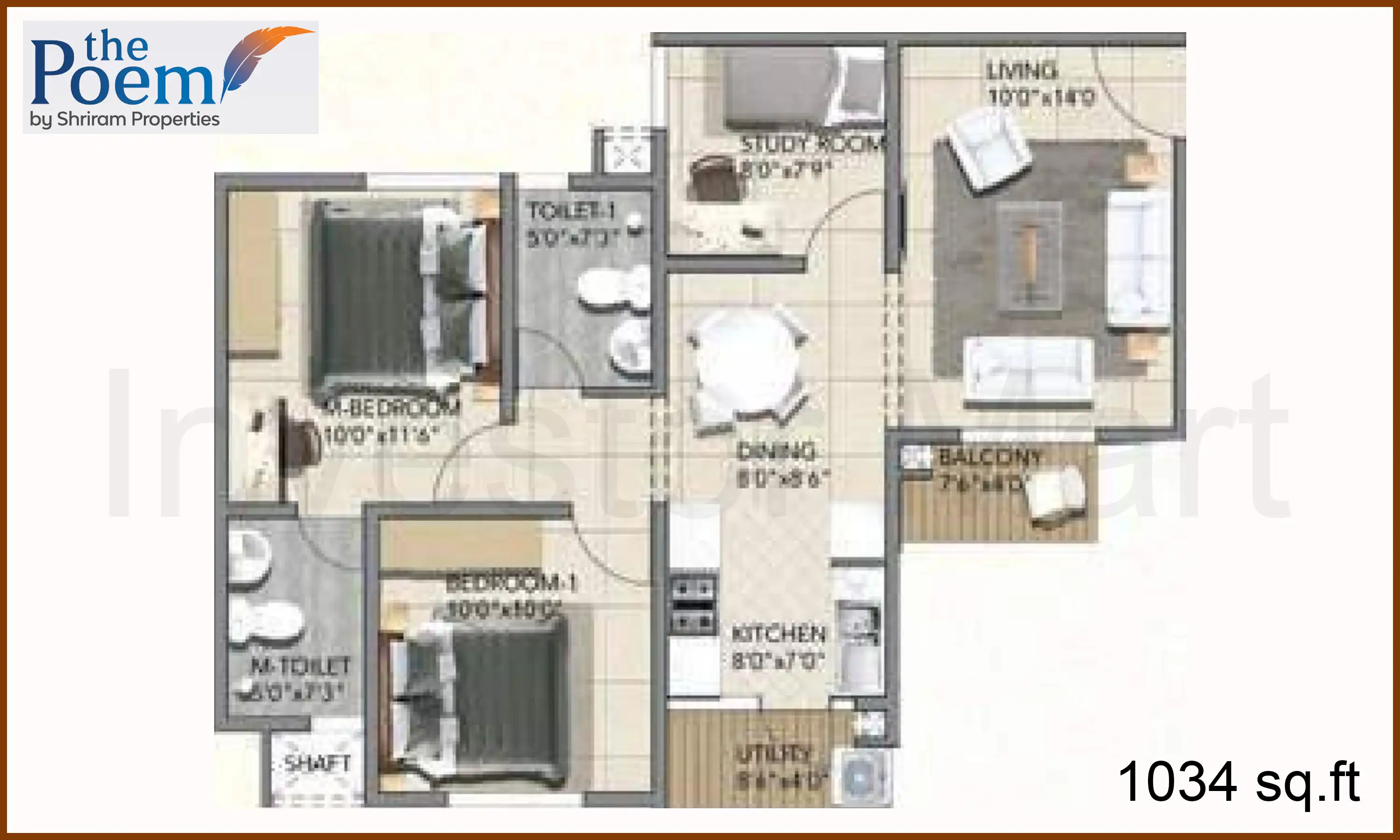 1034 Sqft
