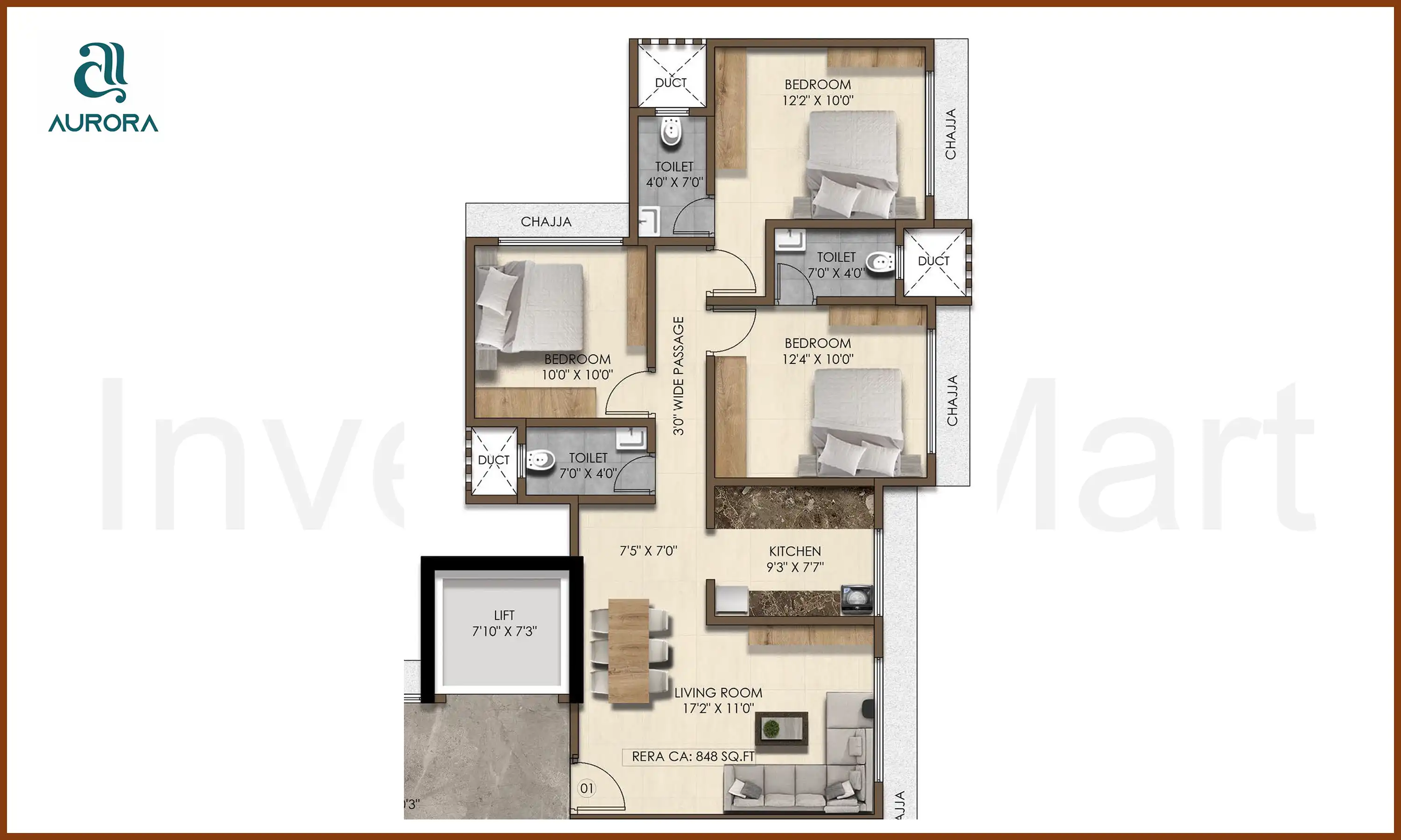 848 Sqft
