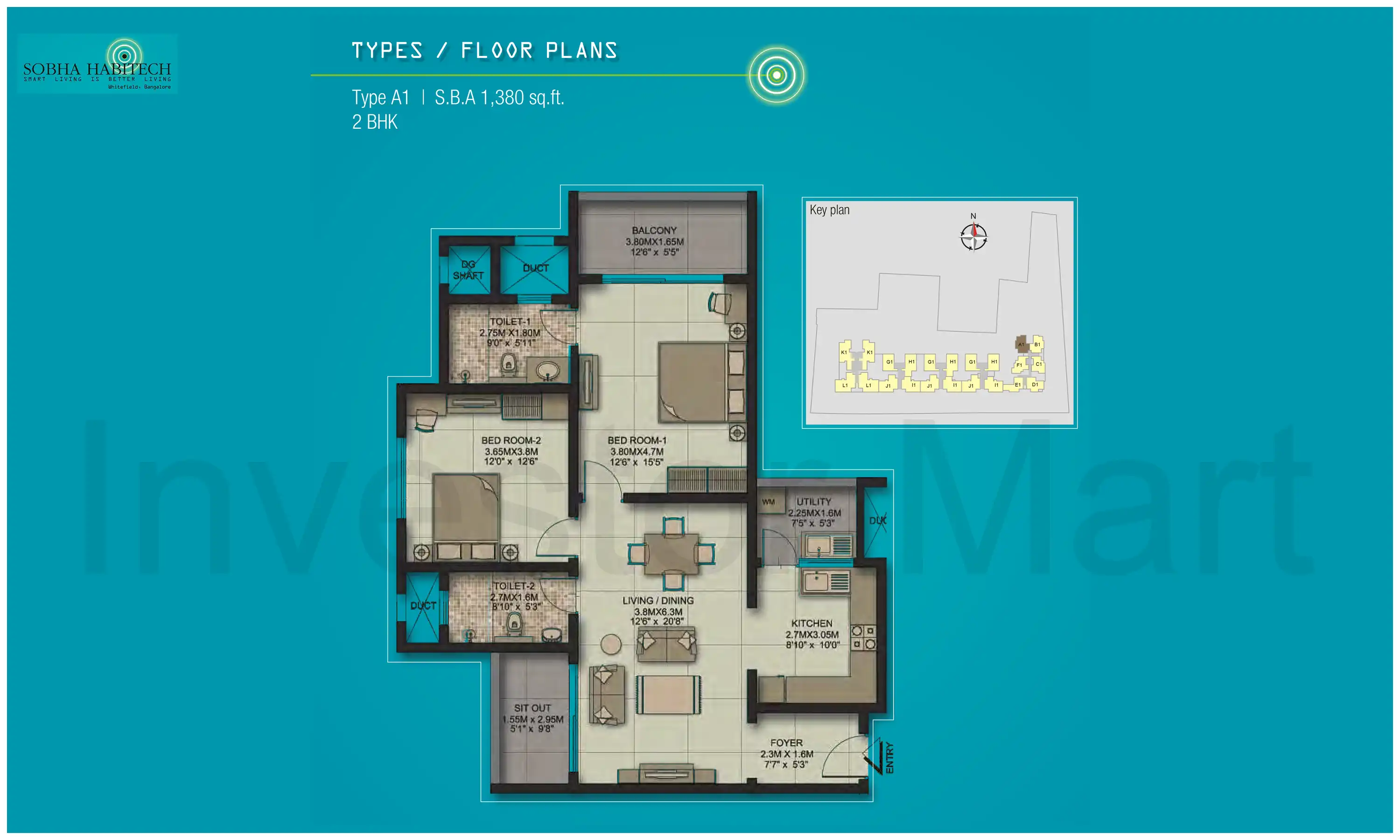 1380 Sqft