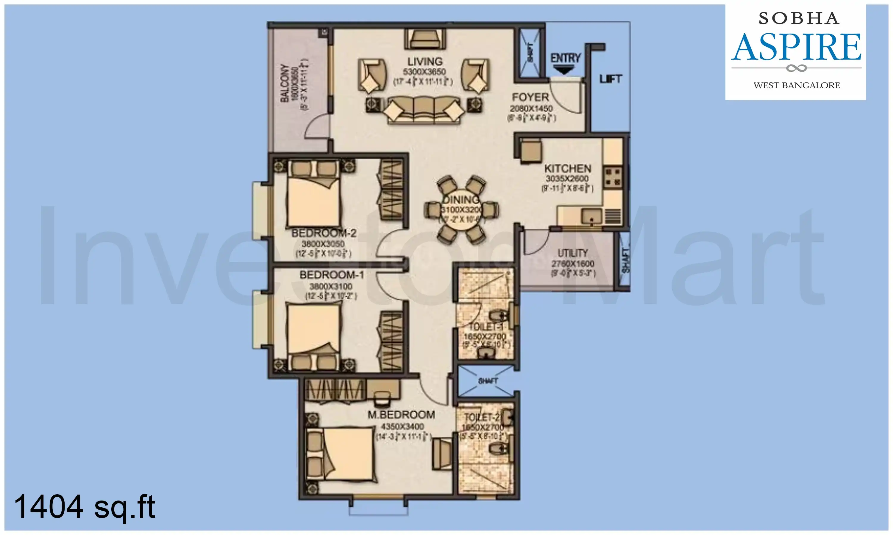 1404 Sqft