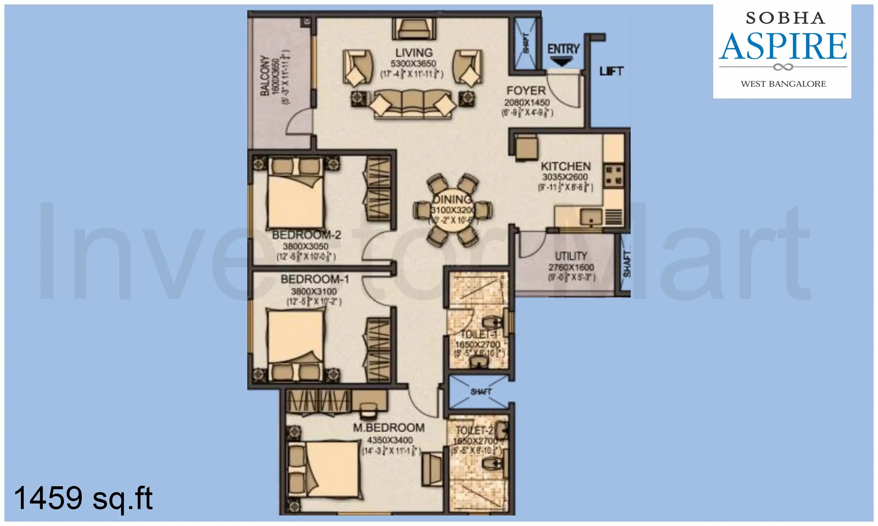 1459 Sqft