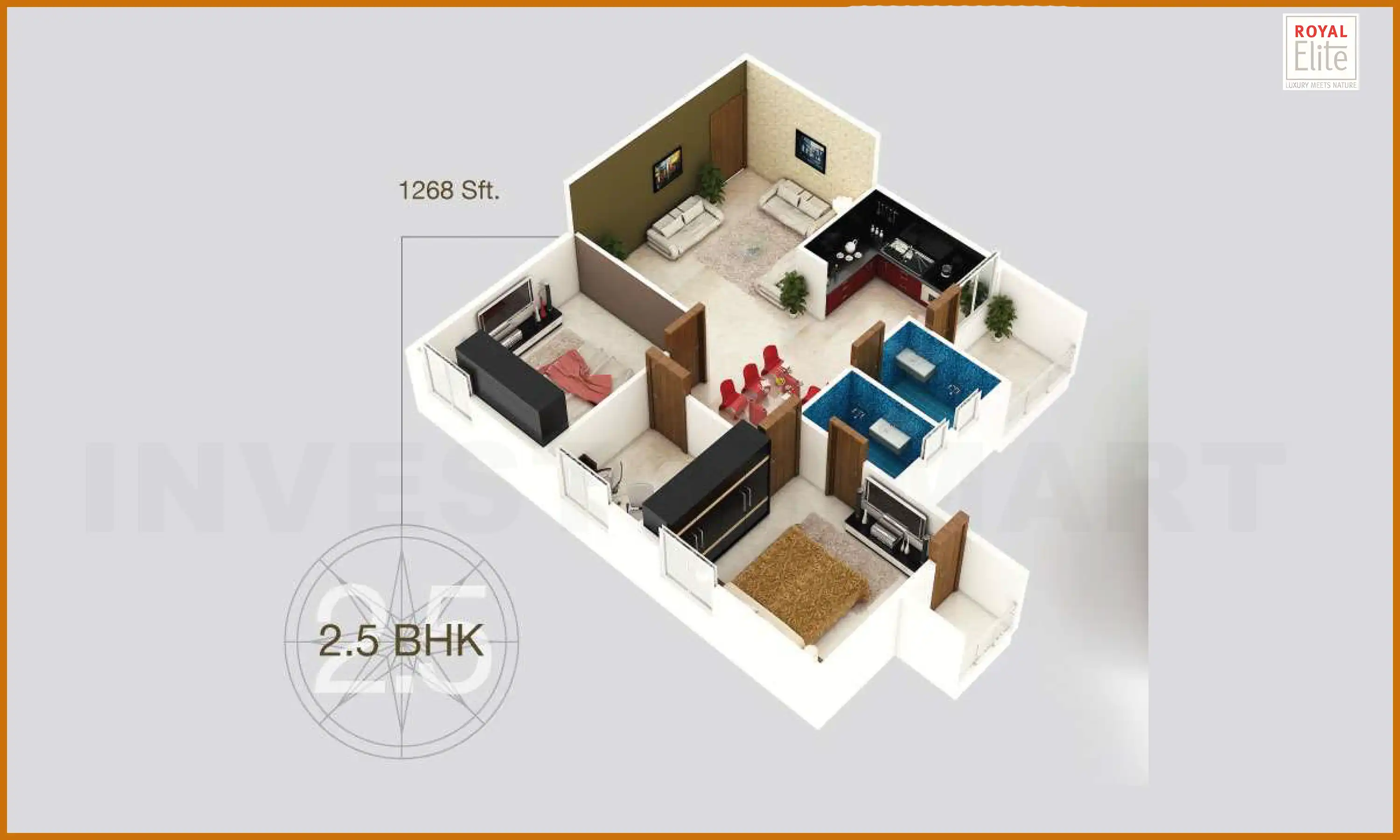 1268 Sqft