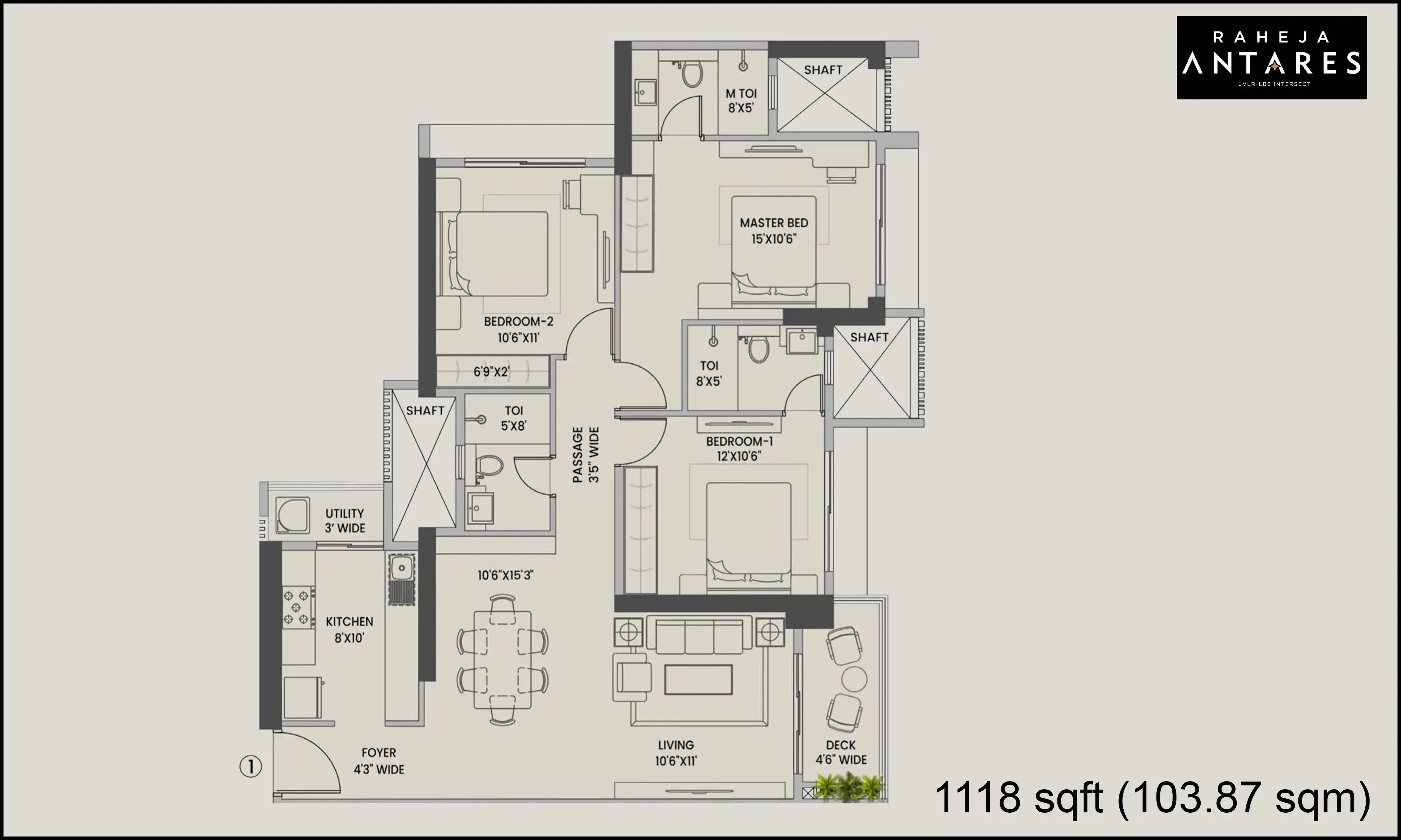 1118 Sqft