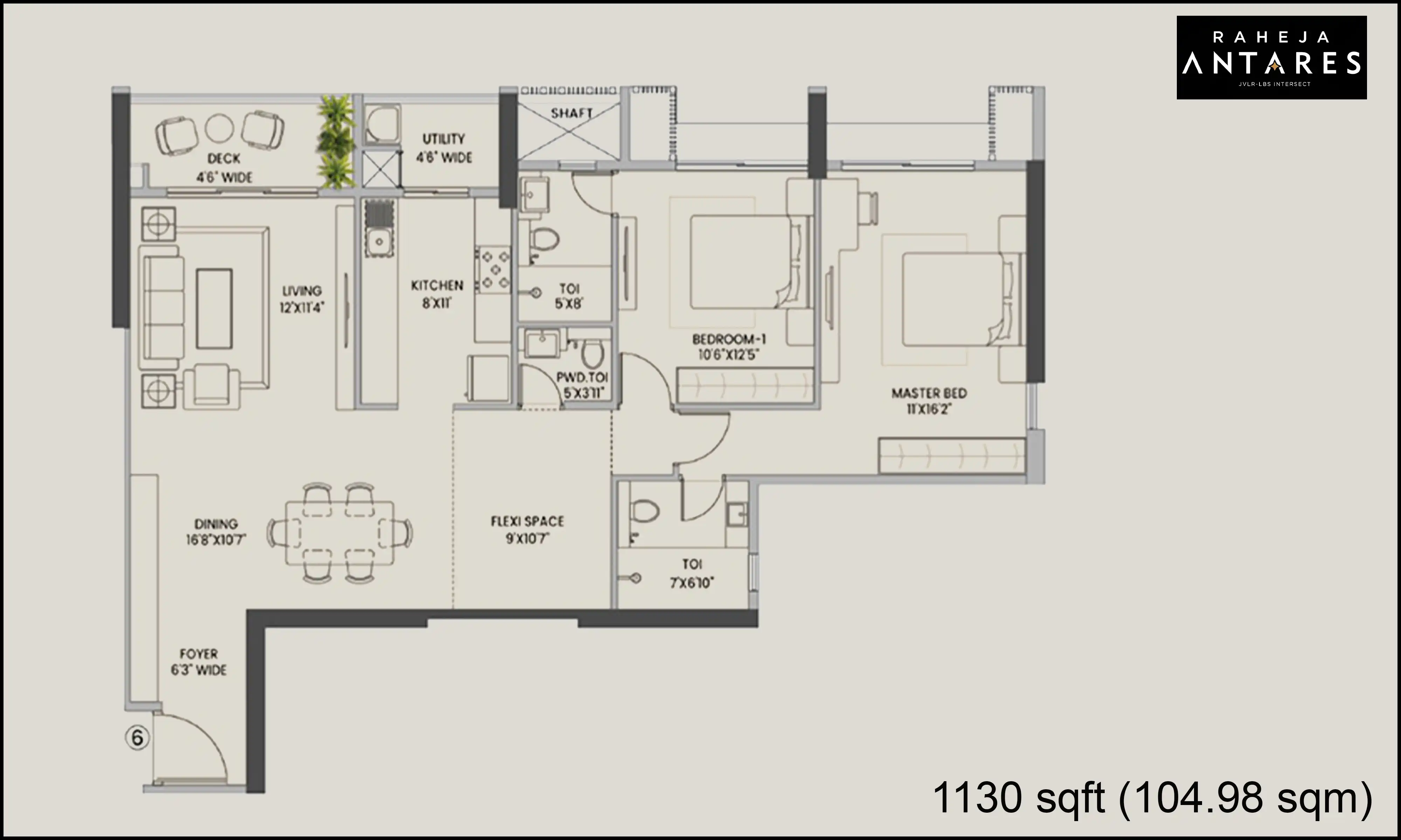 1130 Sqft
