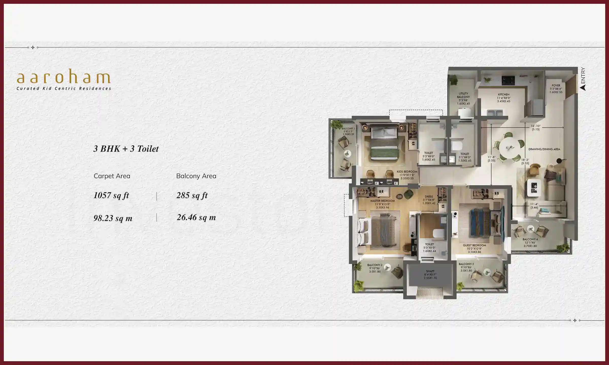 1057 Sqft