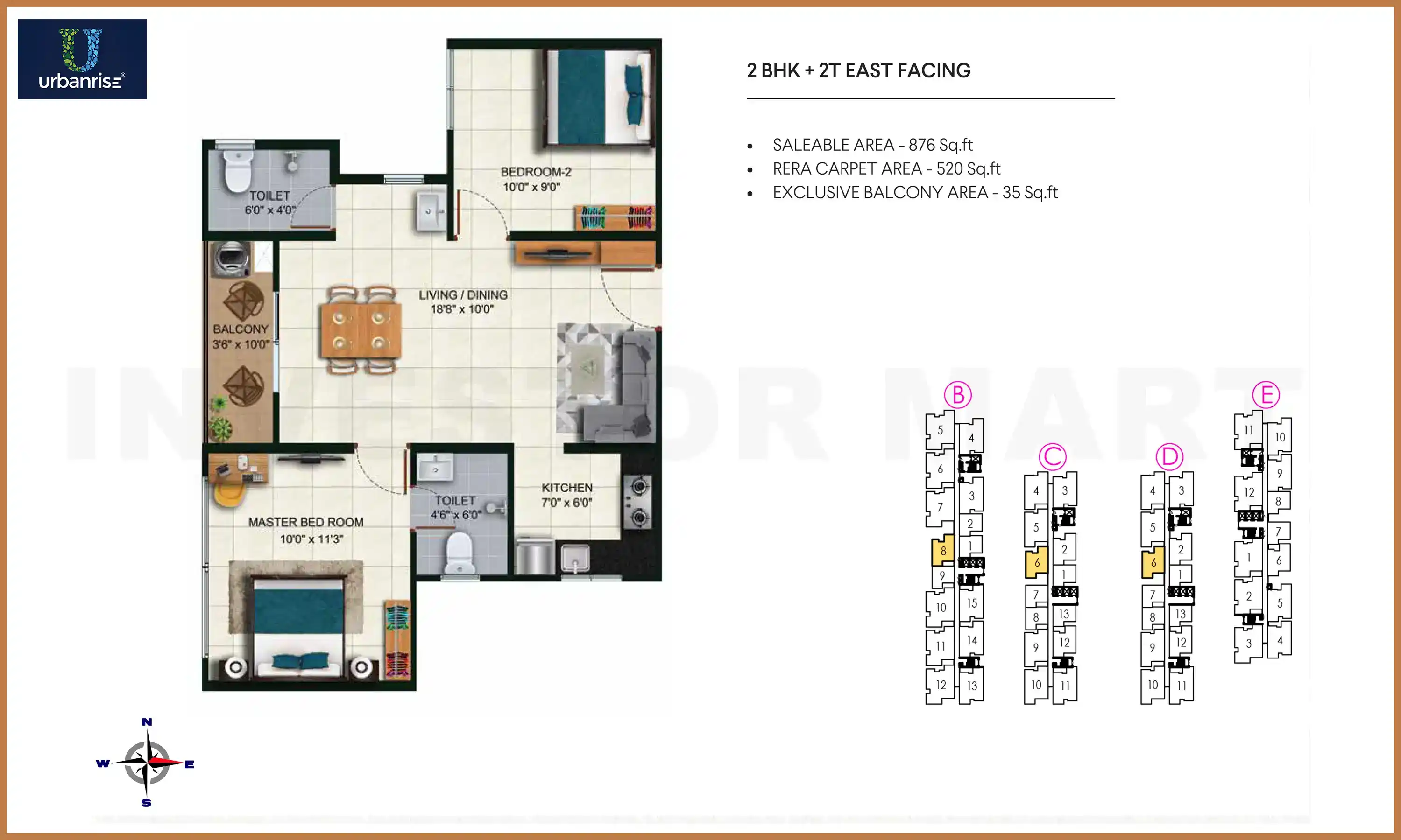 876 Sqft