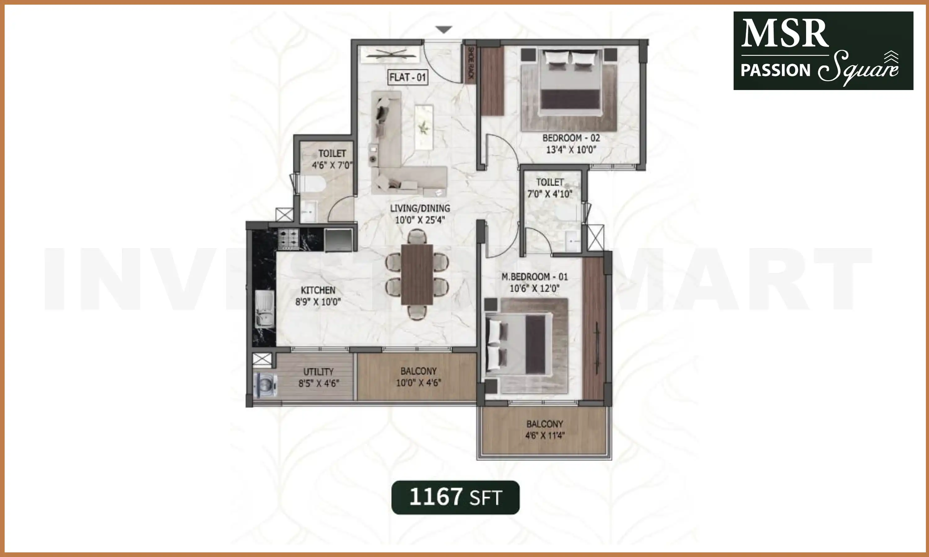 1167 Sqft