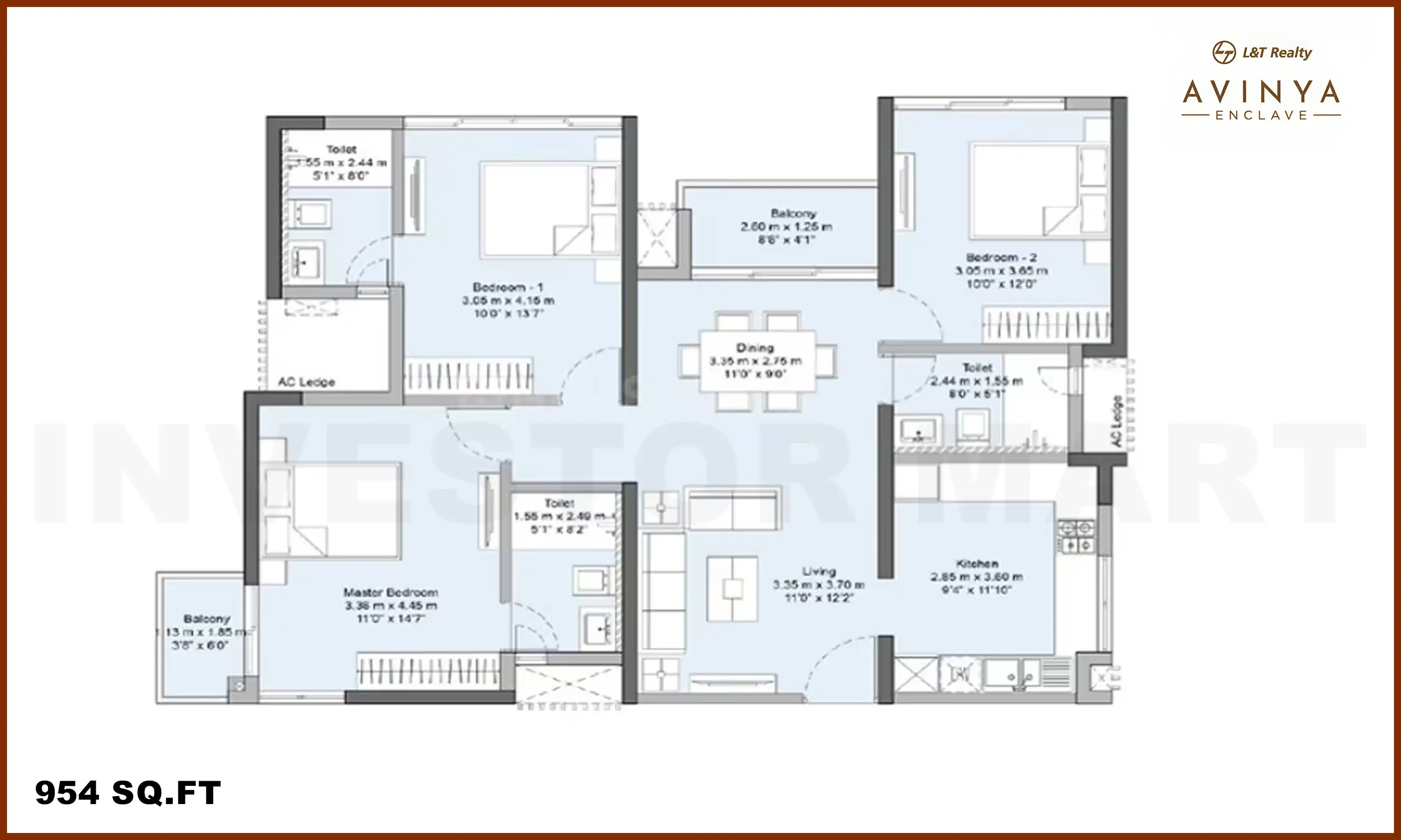 954 Sqft