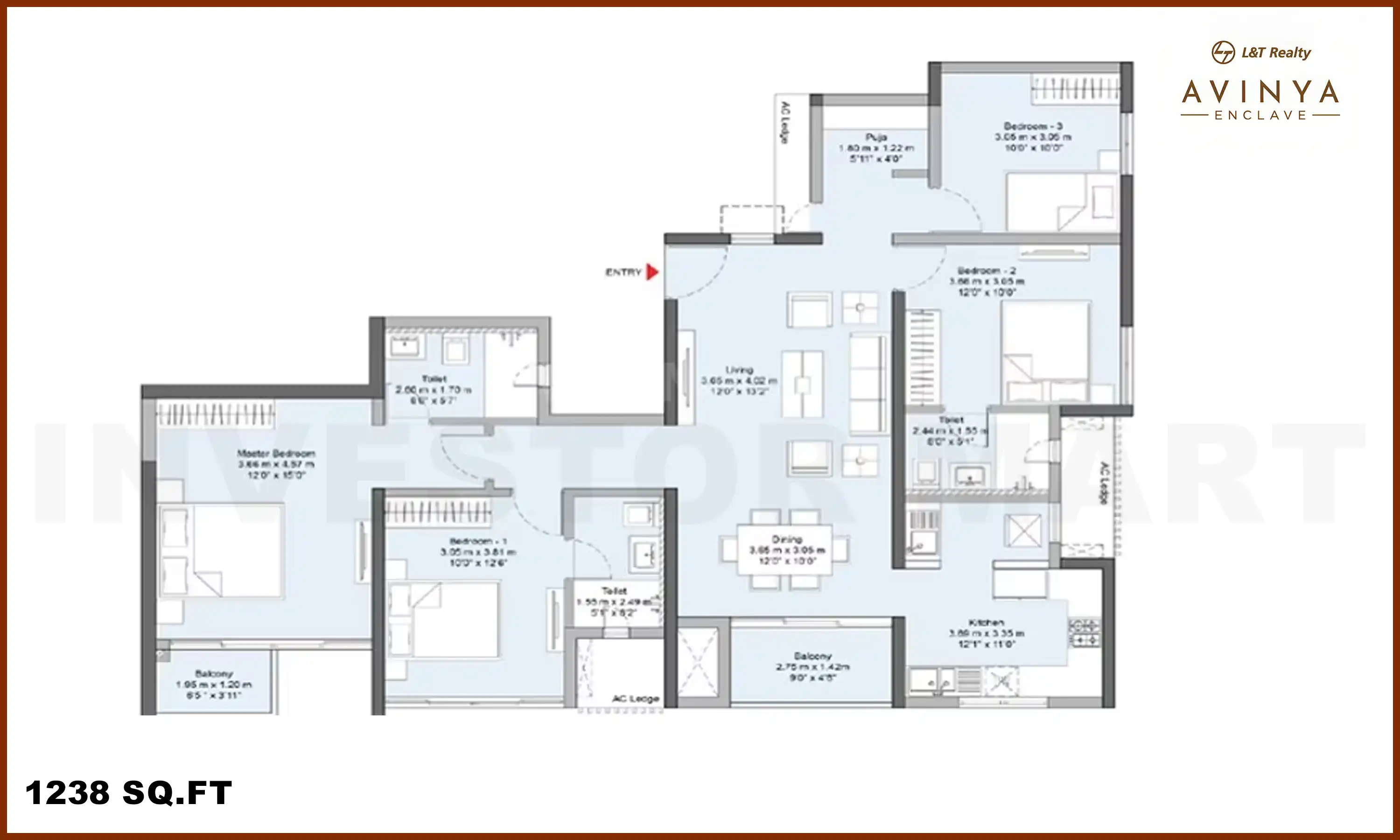 1238 Sqft