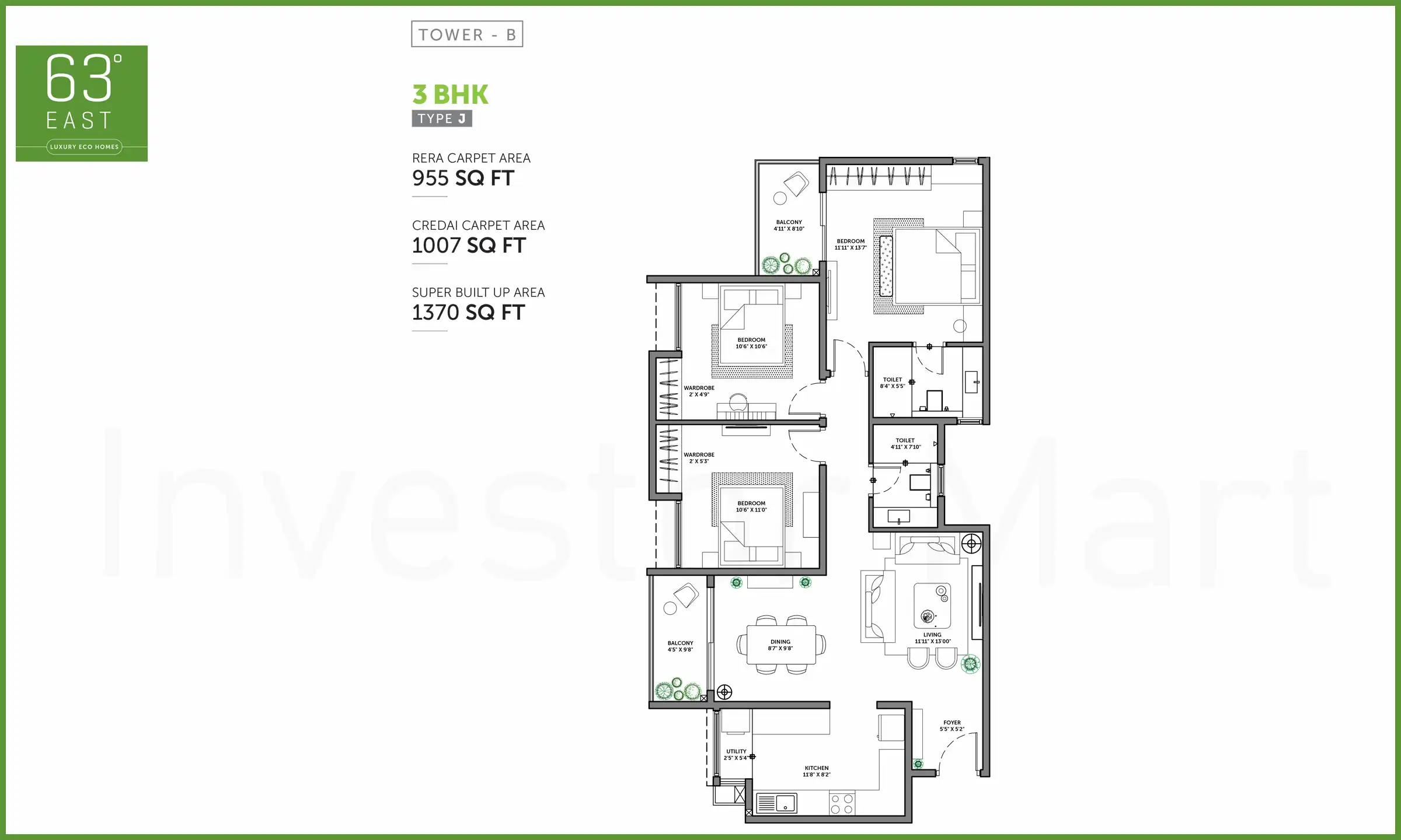 1370 Sqft