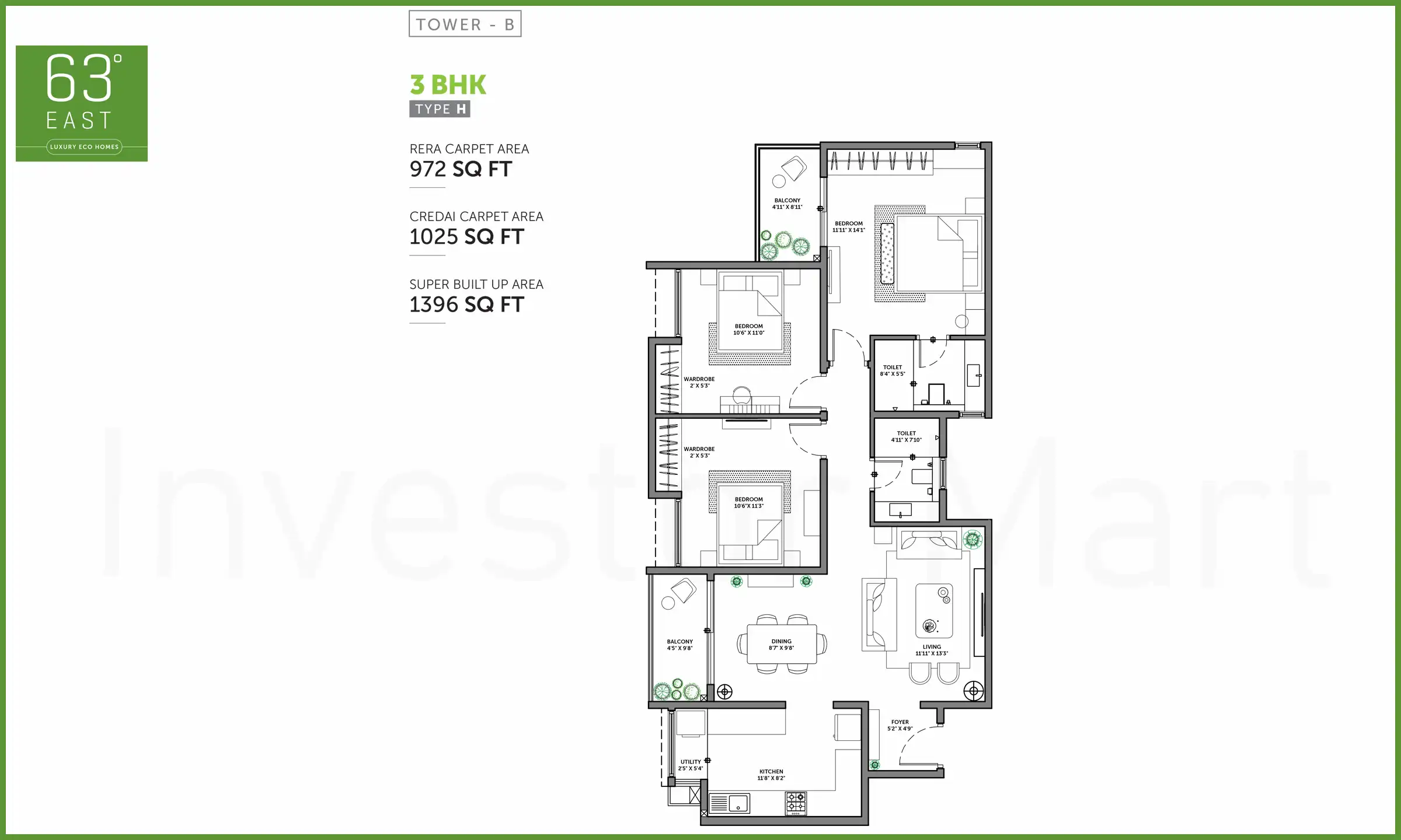 1396 Sqft